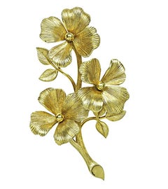 1960s Tiffany & Co Gold Flower Pin