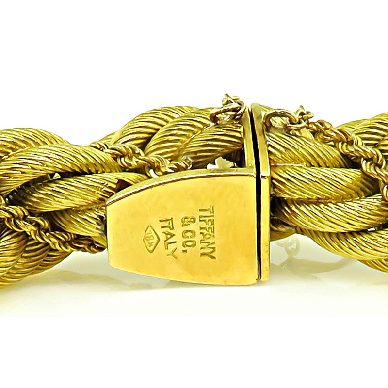 1960s, Tiffany & Co Gold Rope Bracelet In Good Condition For Sale In New York, NY