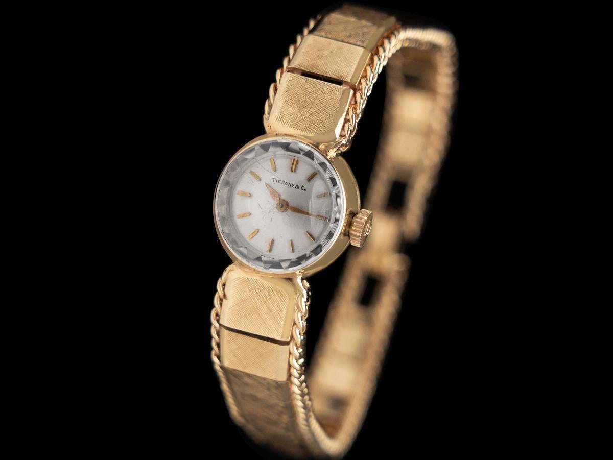 1960's Tiffany & Co. Ladies Vintage Dress Bracelet Watch - 14K Gold In Good Condition For Sale In Suwanee, GA