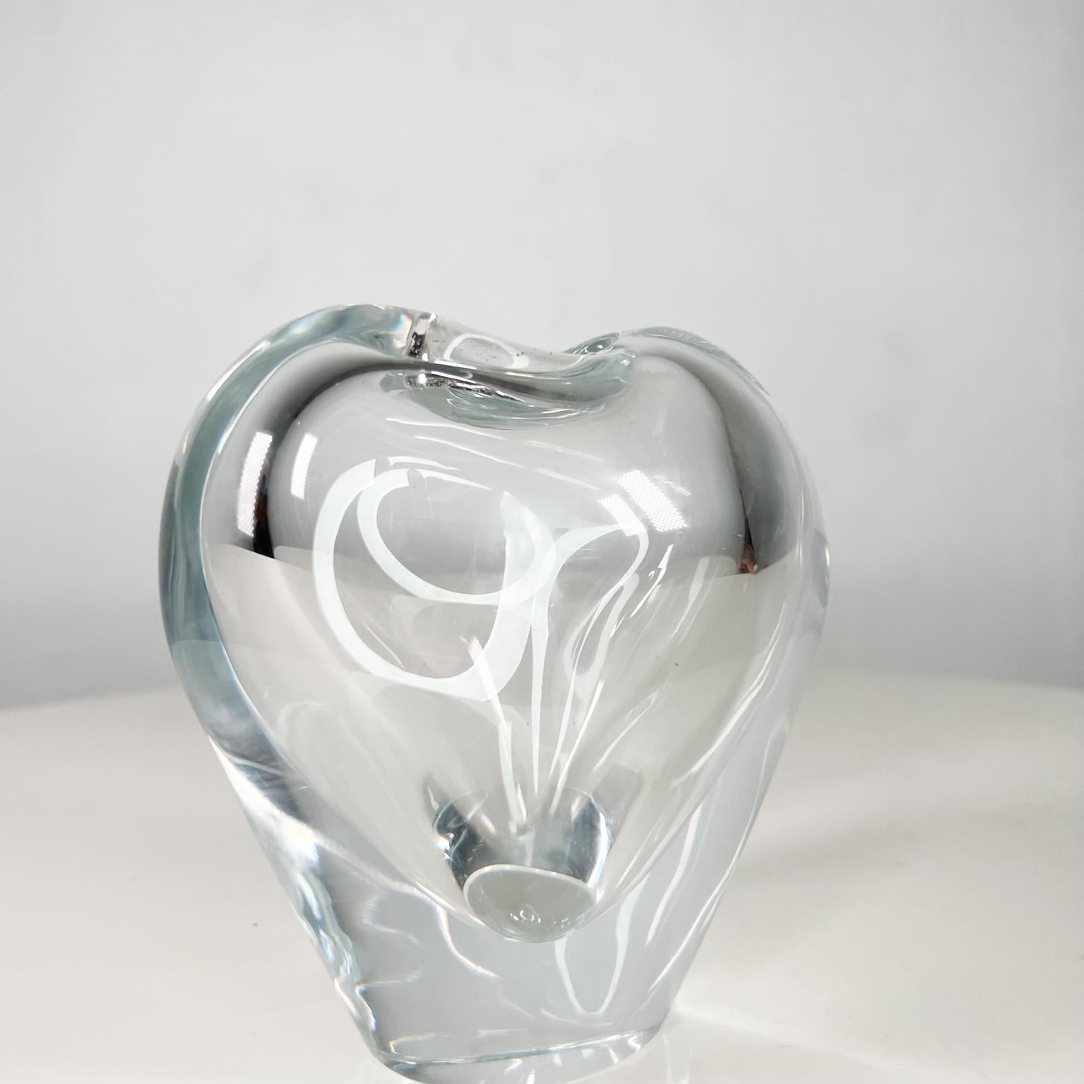 Murano Glass 1960s Tiffany & Co Modern Heart Vase Murano Venetian Art Glass by Salviati Italy
