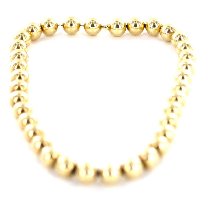 1960s Tiffany and Co. Vintage 14 Karat Yellow Gold Ball Necklace at