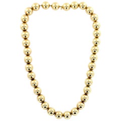 1960s Tiffany & Co. Vintage 14 Karat Yellow Gold Ball Necklace