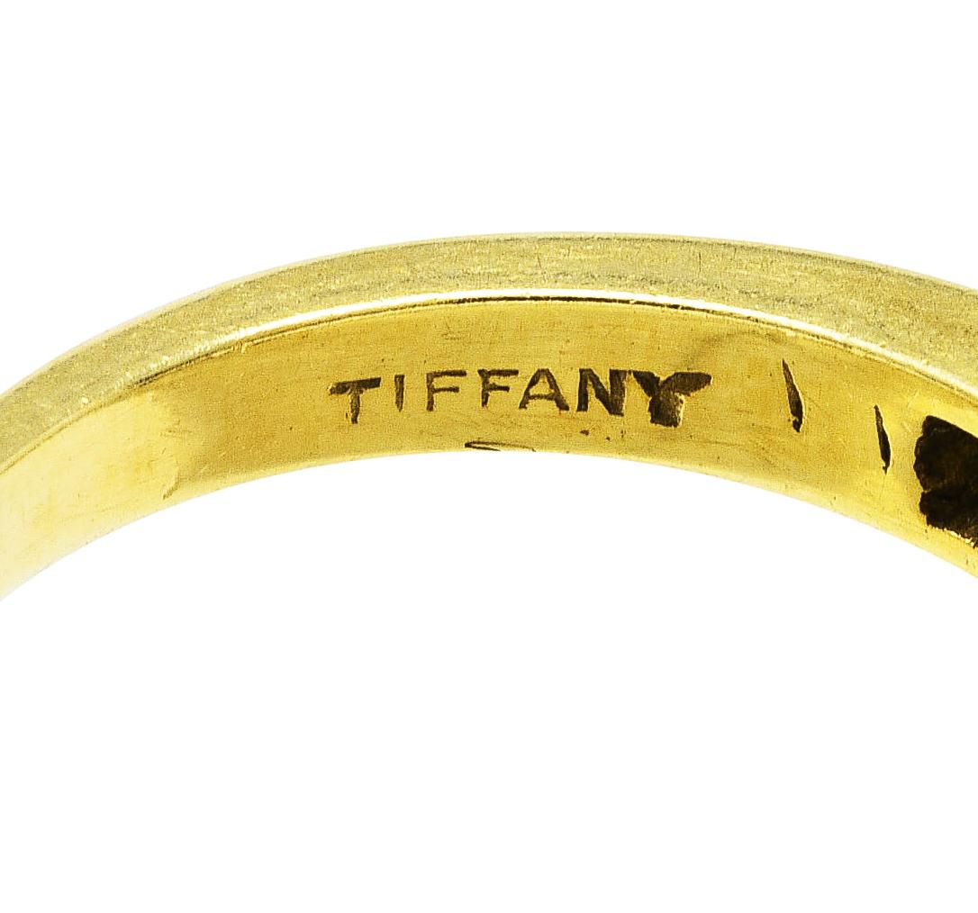 1960's Tiffany Emerald Sapphire Diamond 18 Karat Gold Stacking Band Rings 1