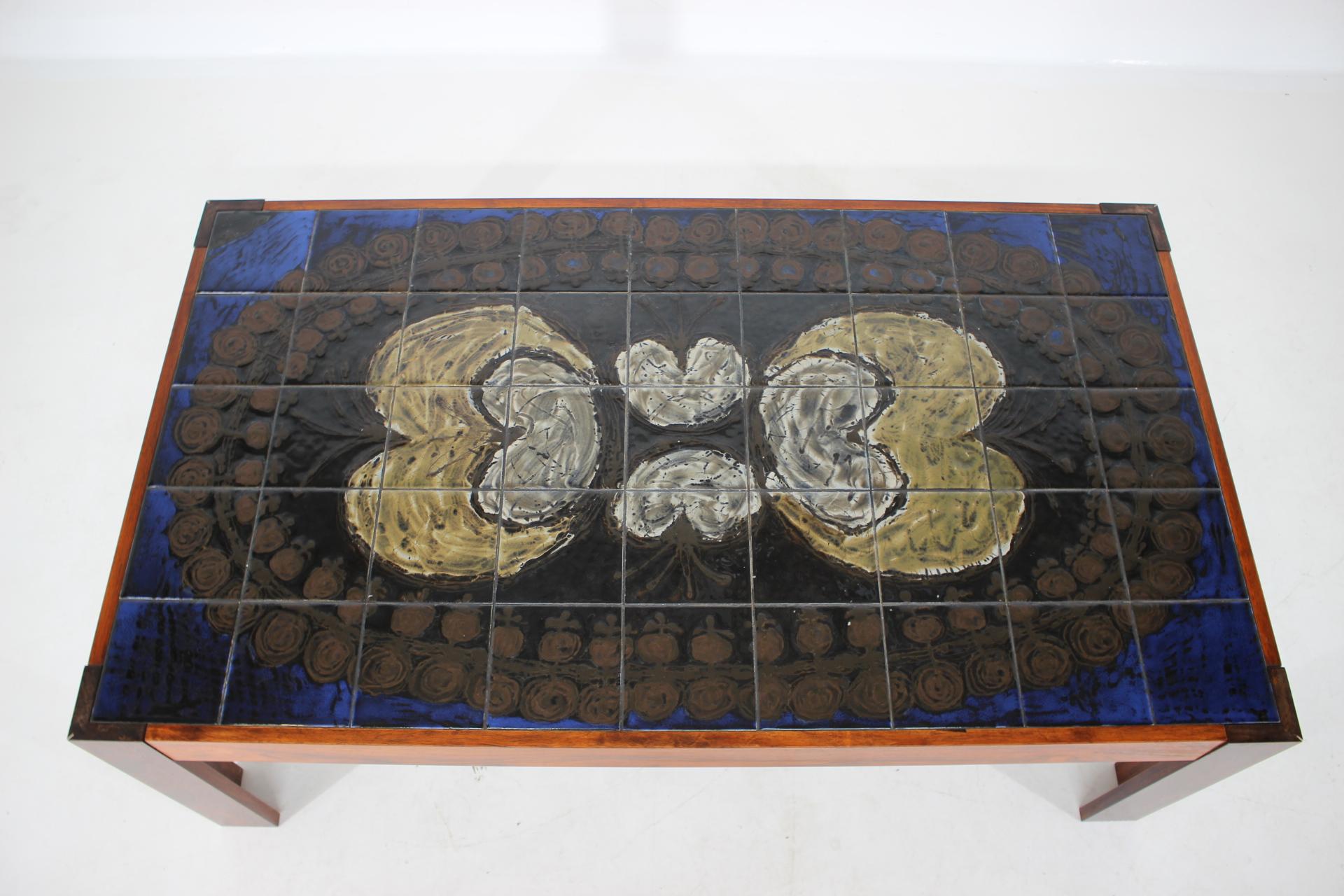 Mid-Century Modern Table basse en carreaux des années 1960 par Mobelintarsia, Danemark