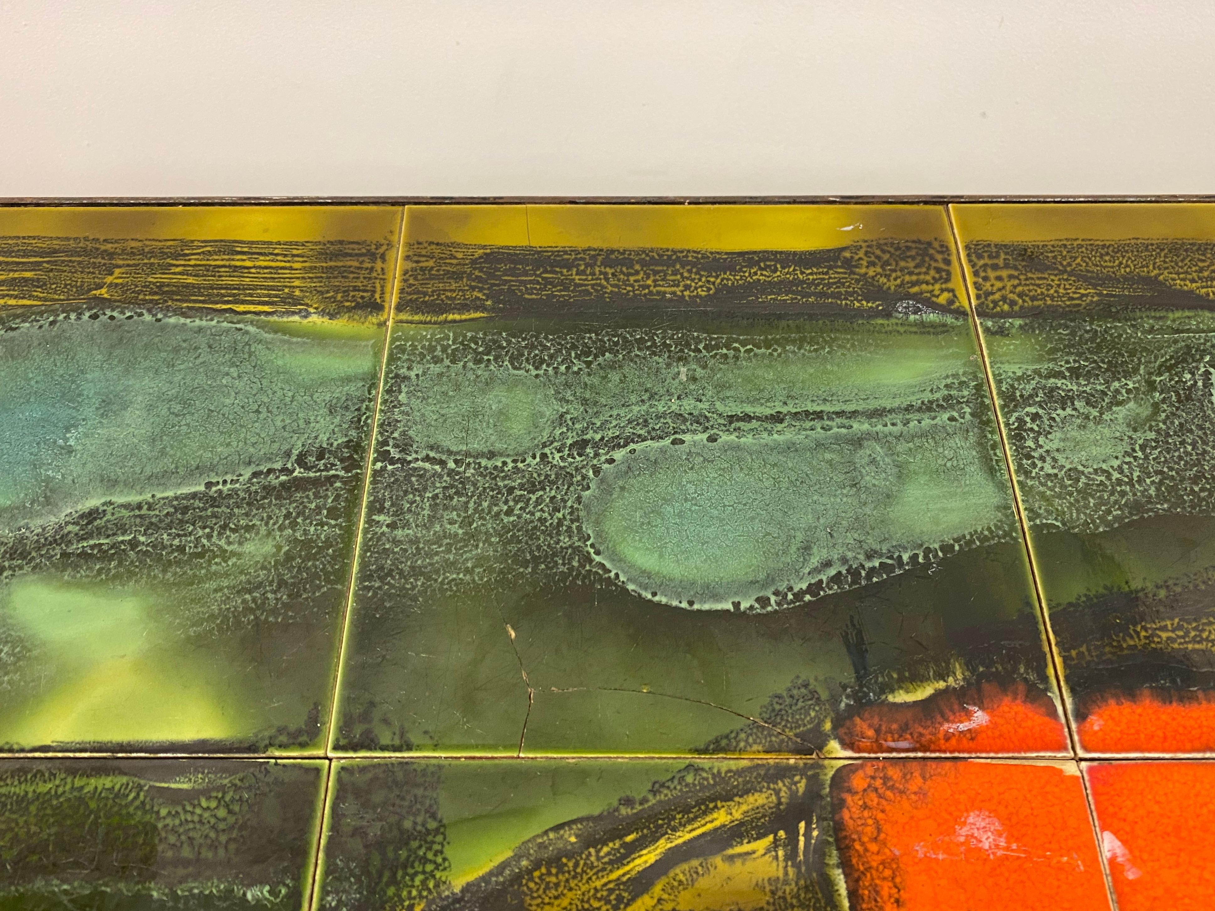 Belgian 1960s Tile Top Coffee Table By Juliette Belarti
