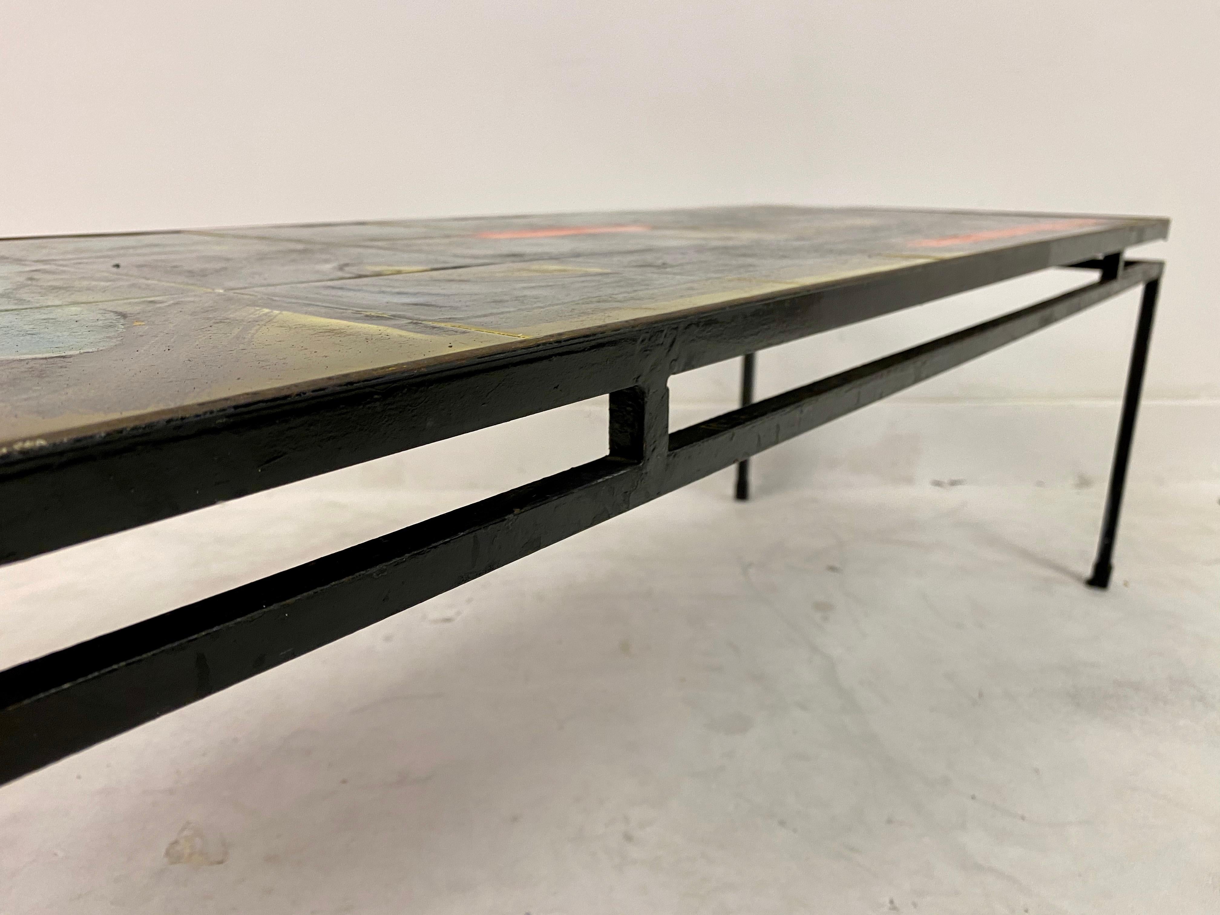 1960s Tile Top Coffee Table By Juliette Belarti 1
