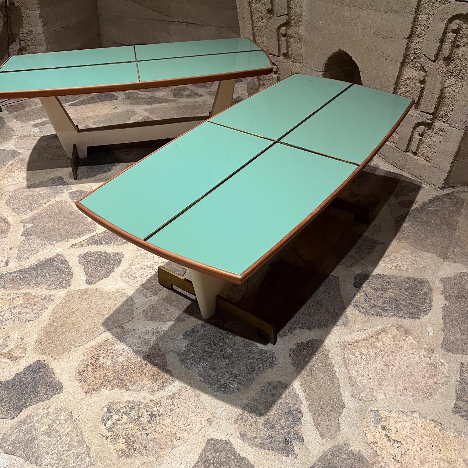 Mexican  1960s Arturo Pani Glass Tiled Solid Wood Coffee Table Mexico City For Sale