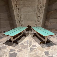 1960s Arturo Pani Glass Tiled Solid Wood Coffee Table Mexico City