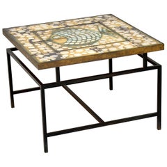 1960s Tiled Top Brass Coffee Table