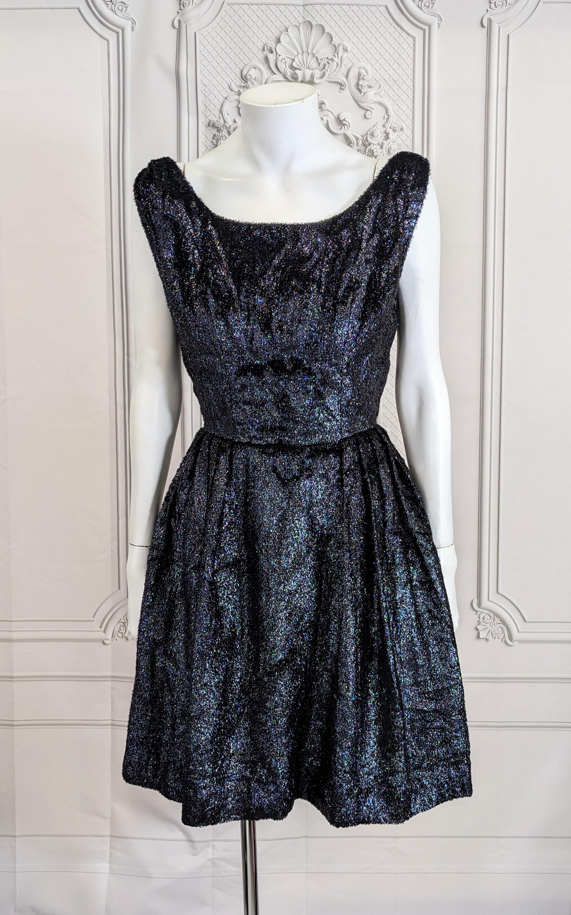 Women's 1960's Tinsel Velvet Cocktail Dress For Sale