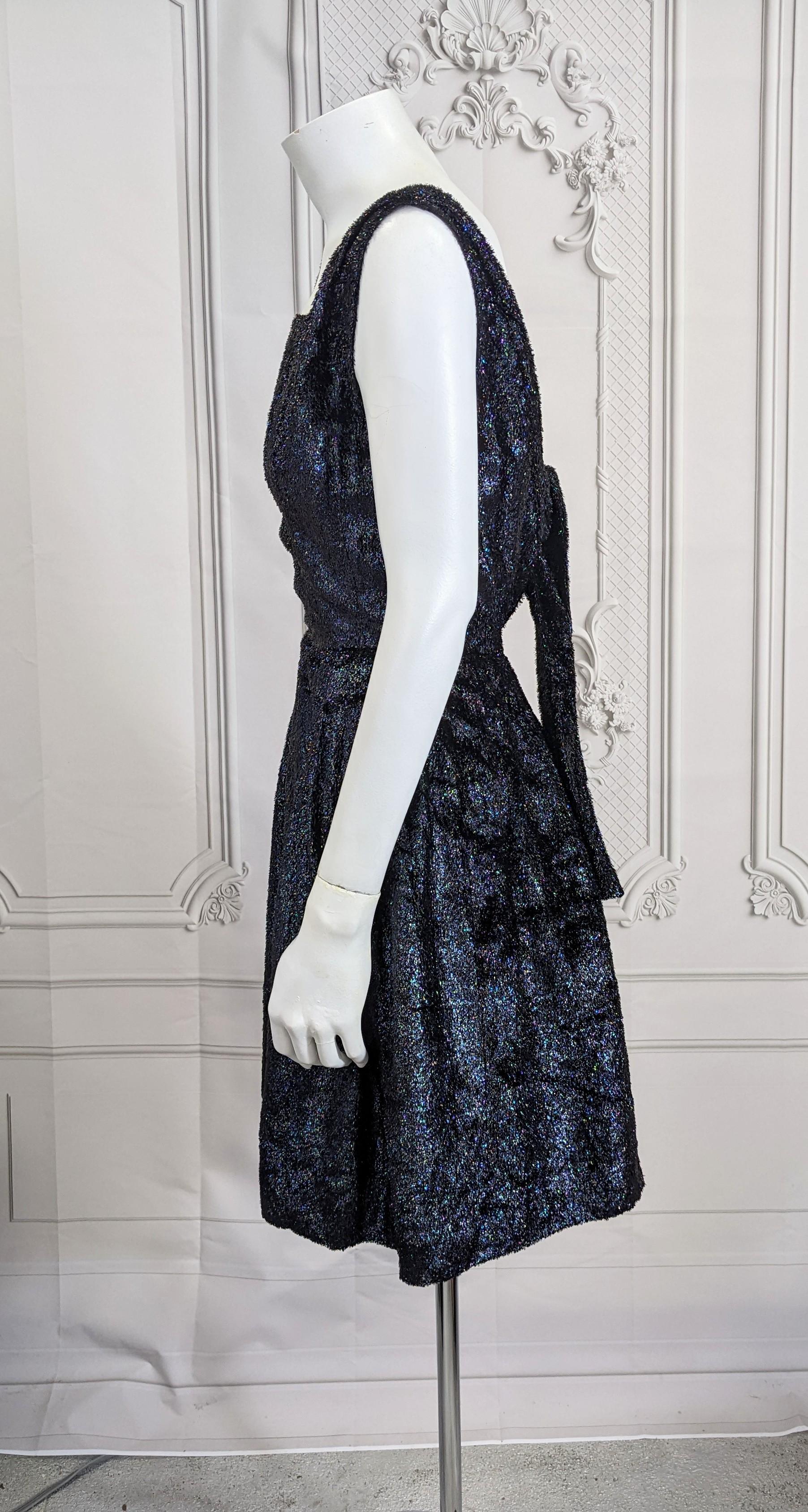 1960's Tinsel Velvet Cocktail Dress For Sale 1
