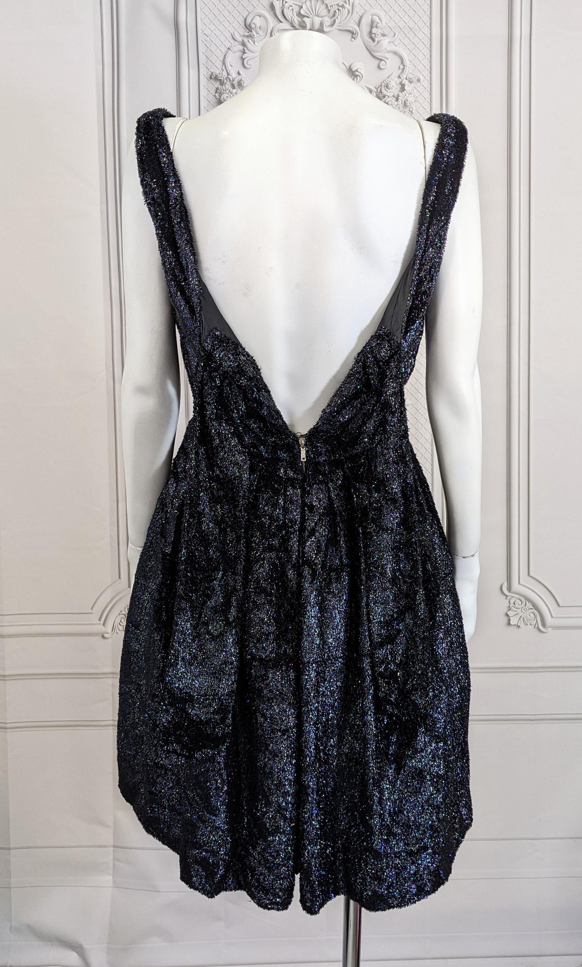 1960's Tinsel Velvet Cocktail Dress For Sale 2
