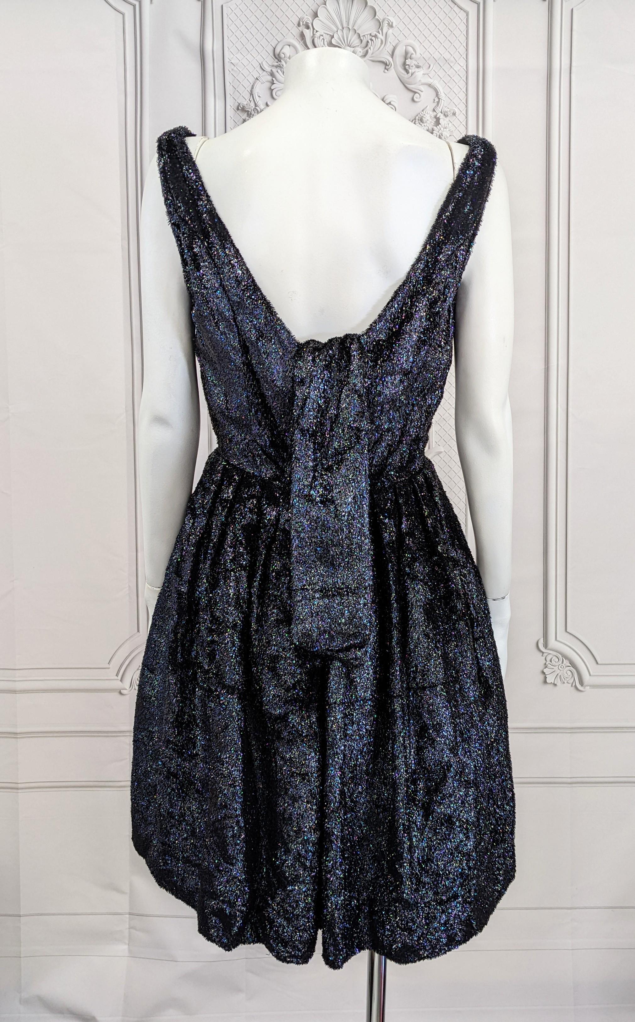 1960's Tinsel Velvet Cocktail Dress For Sale 3