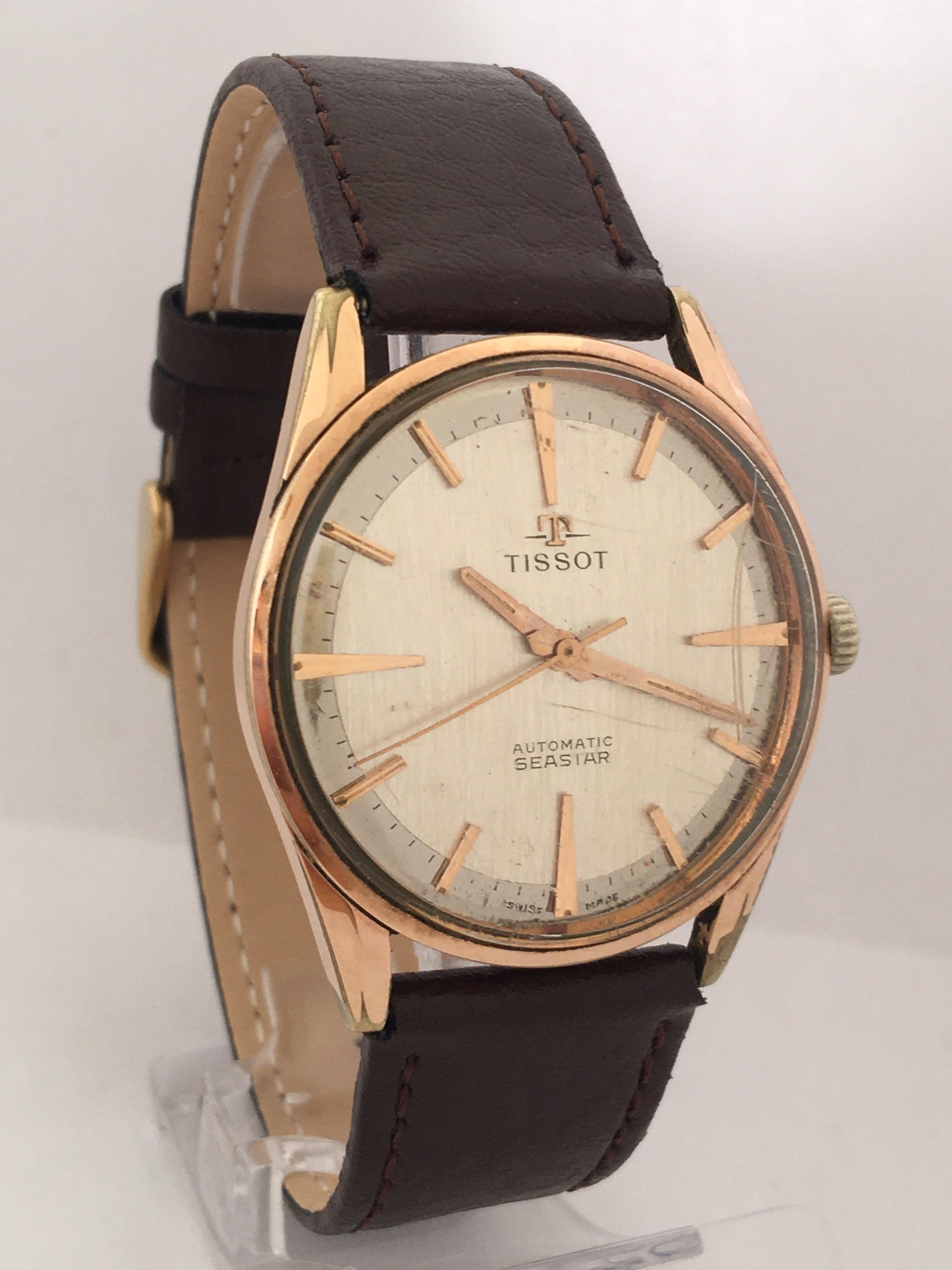 1960s TISSOT Automatic Seastar Gold-Plated Vintage Watch For Sale 3