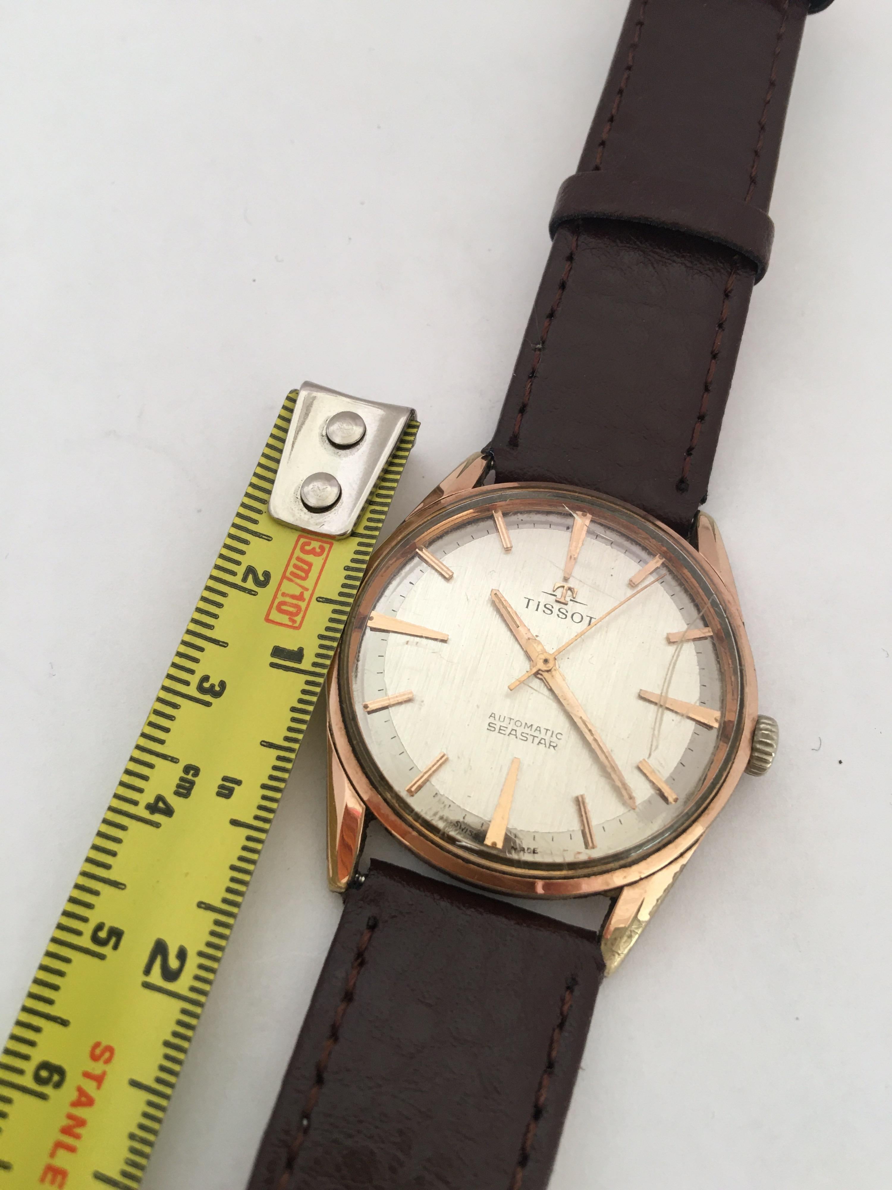 1960s TISSOT Automatic Seastar Gold-Plated Vintage Watch For Sale 4