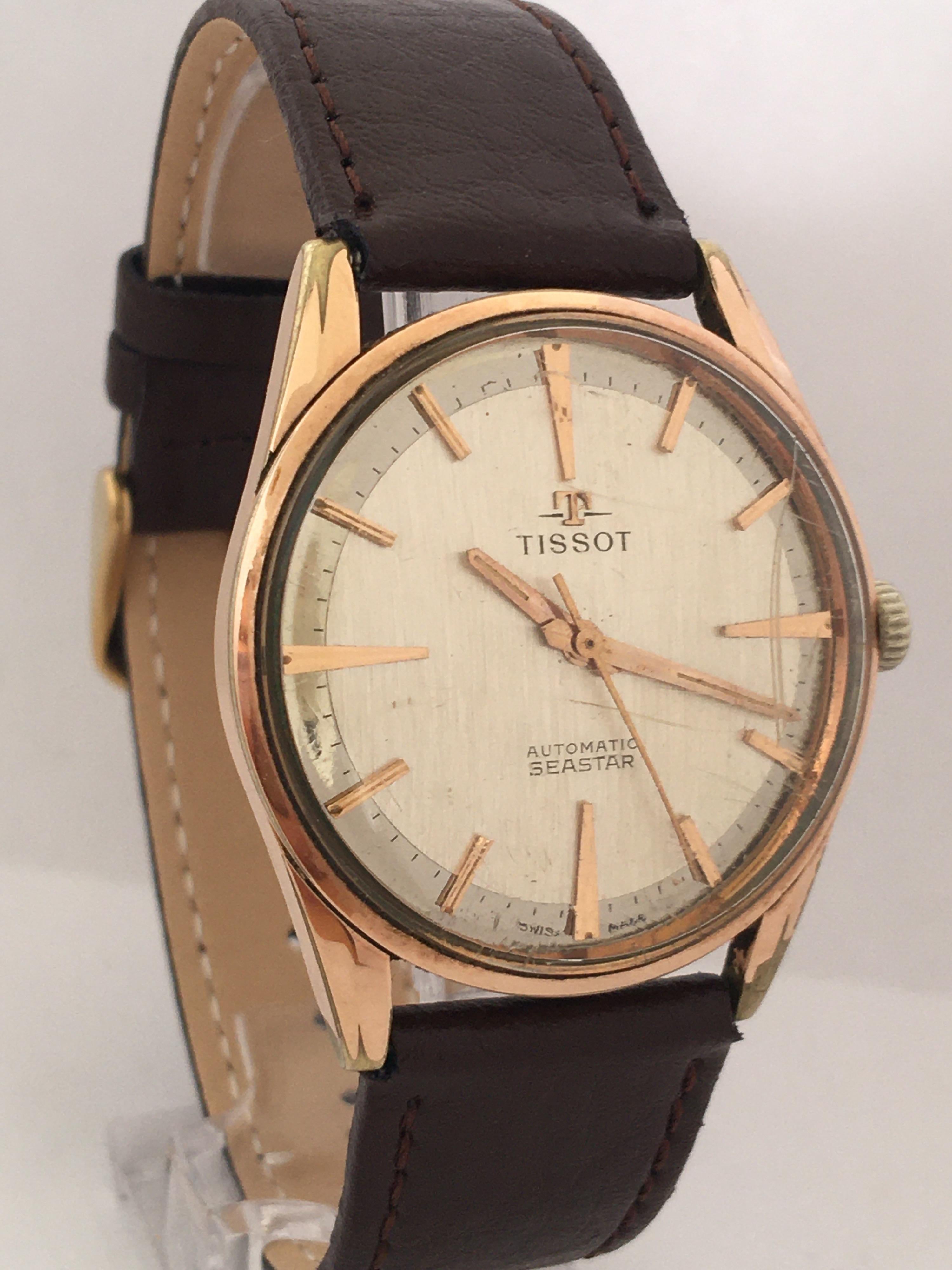 1960s TISSOT Automatic Seastar Gold-Plated Vintage Watch For Sale 6