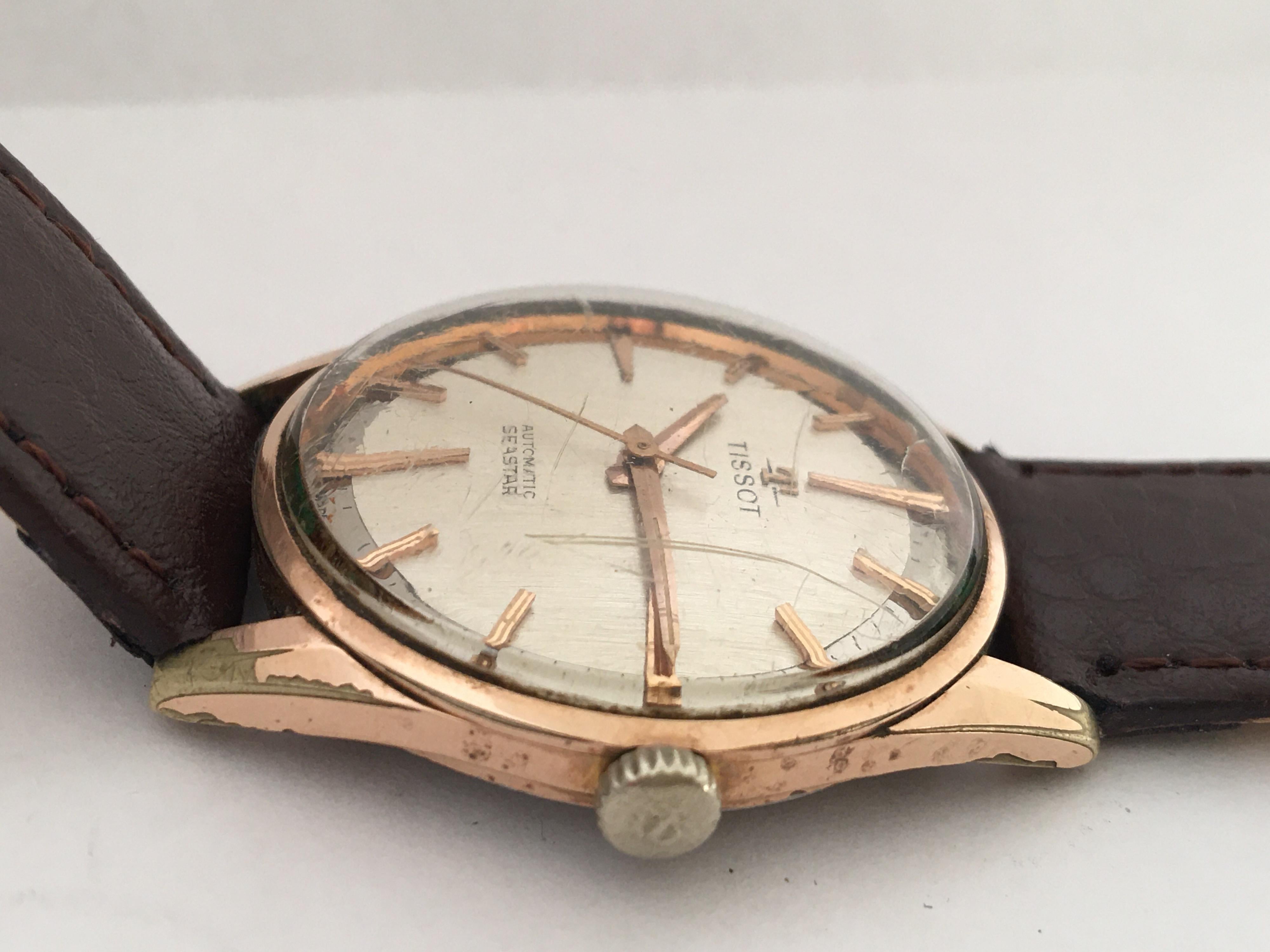 1960s TISSOT Automatic Seastar Gold-Plated Vintage Watch For Sale 1
