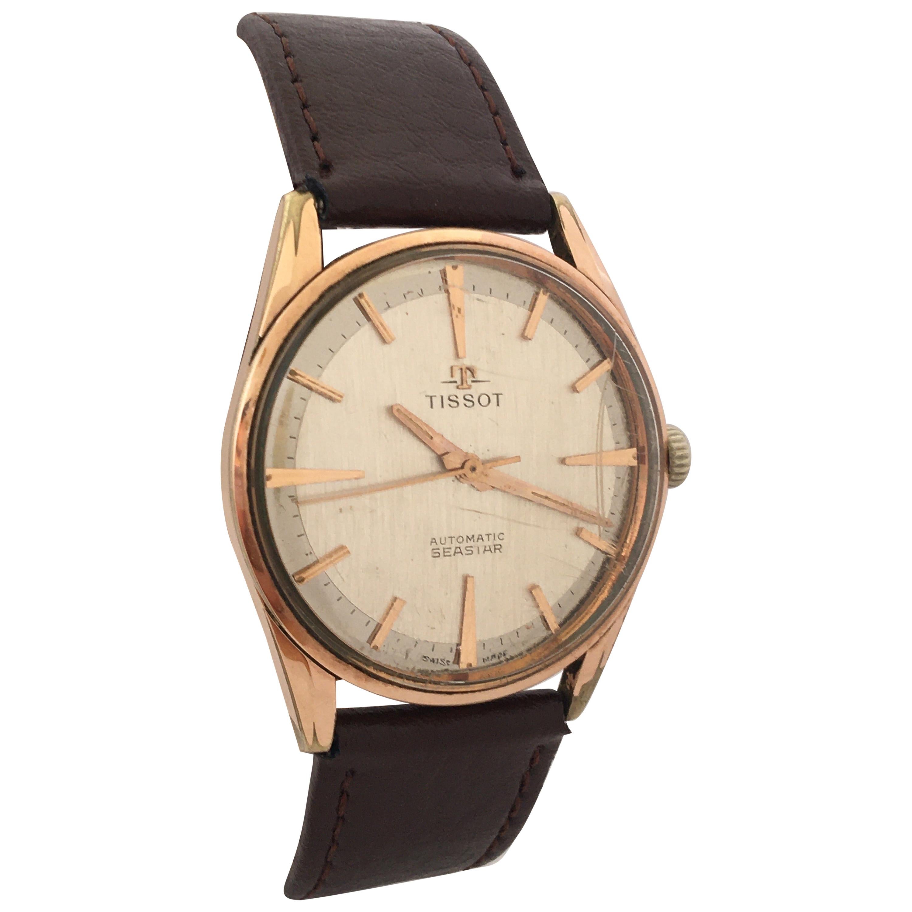 1960s TISSOT Automatic Seastar Gold-Plated Vintage Watch For Sale