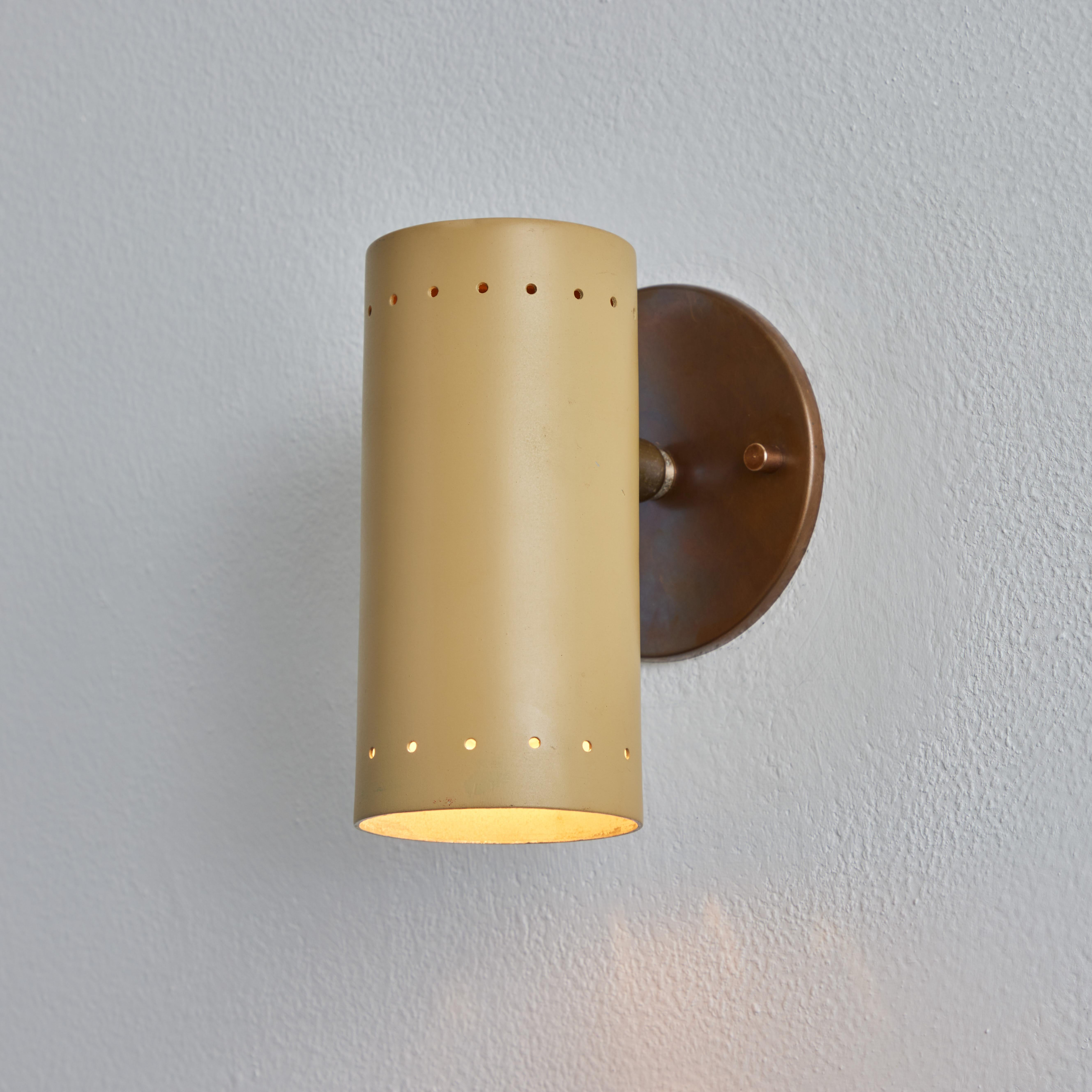 Italian 1960s Tito Agnoli Beige Metal and Brass Articulating Sconce for O-Luce