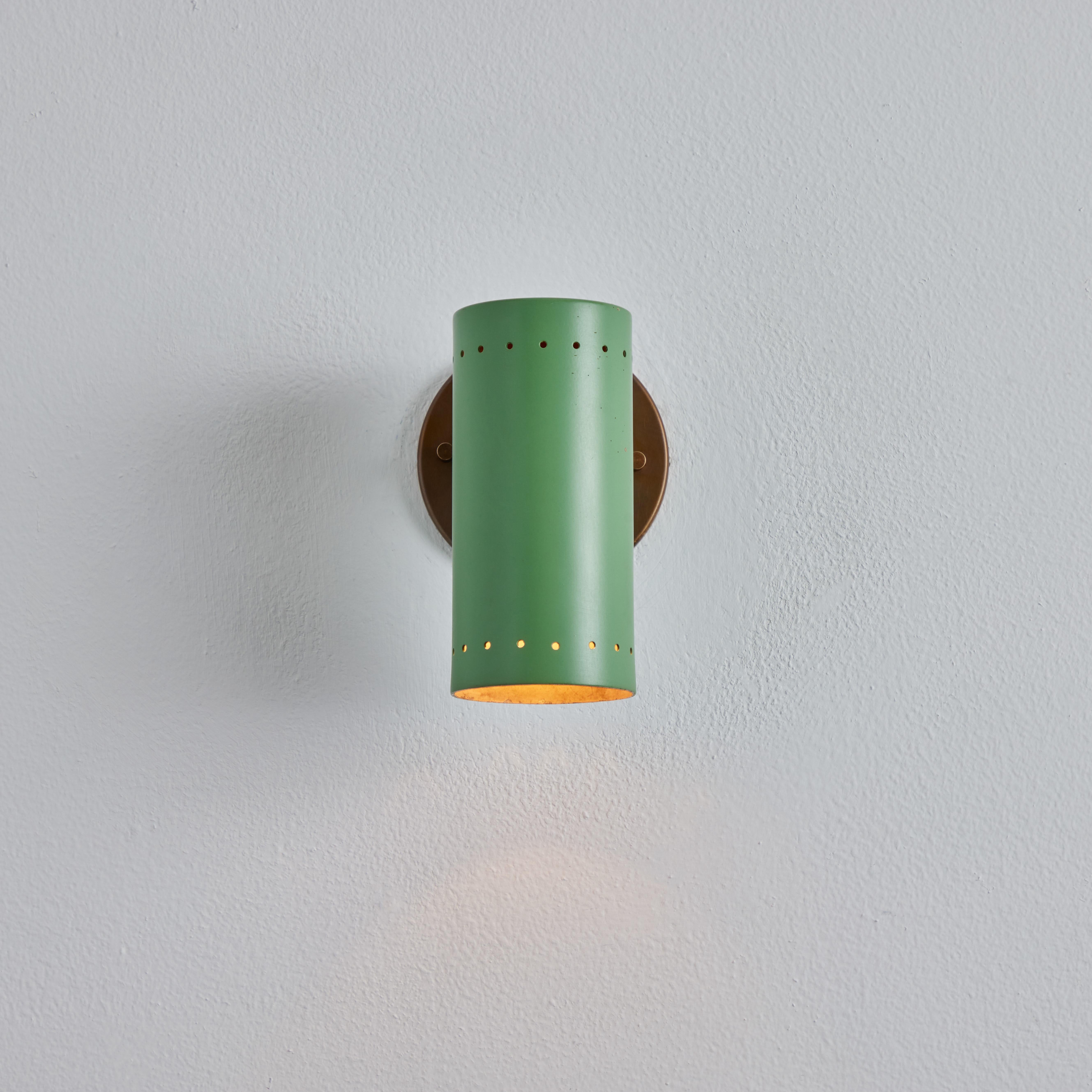 Tito Agnoli, Wandleuchter aus grünem Metall und Messing mit Gelenk, für O-Luce, 1960er Jahre 9
