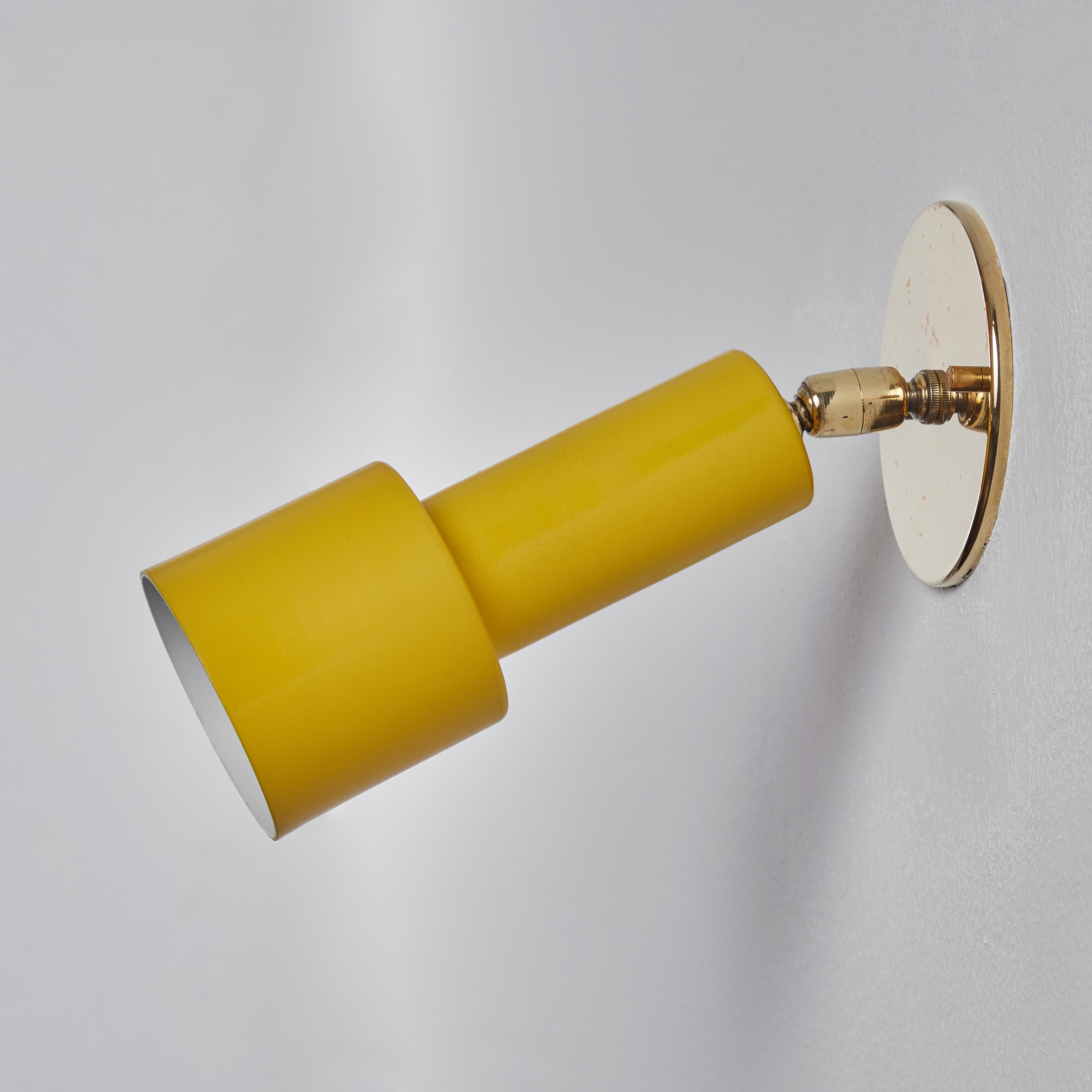 1960s, Tito Agnoli Perforated Yellow Metal & Brass Sconce for O-Luce For Sale 3