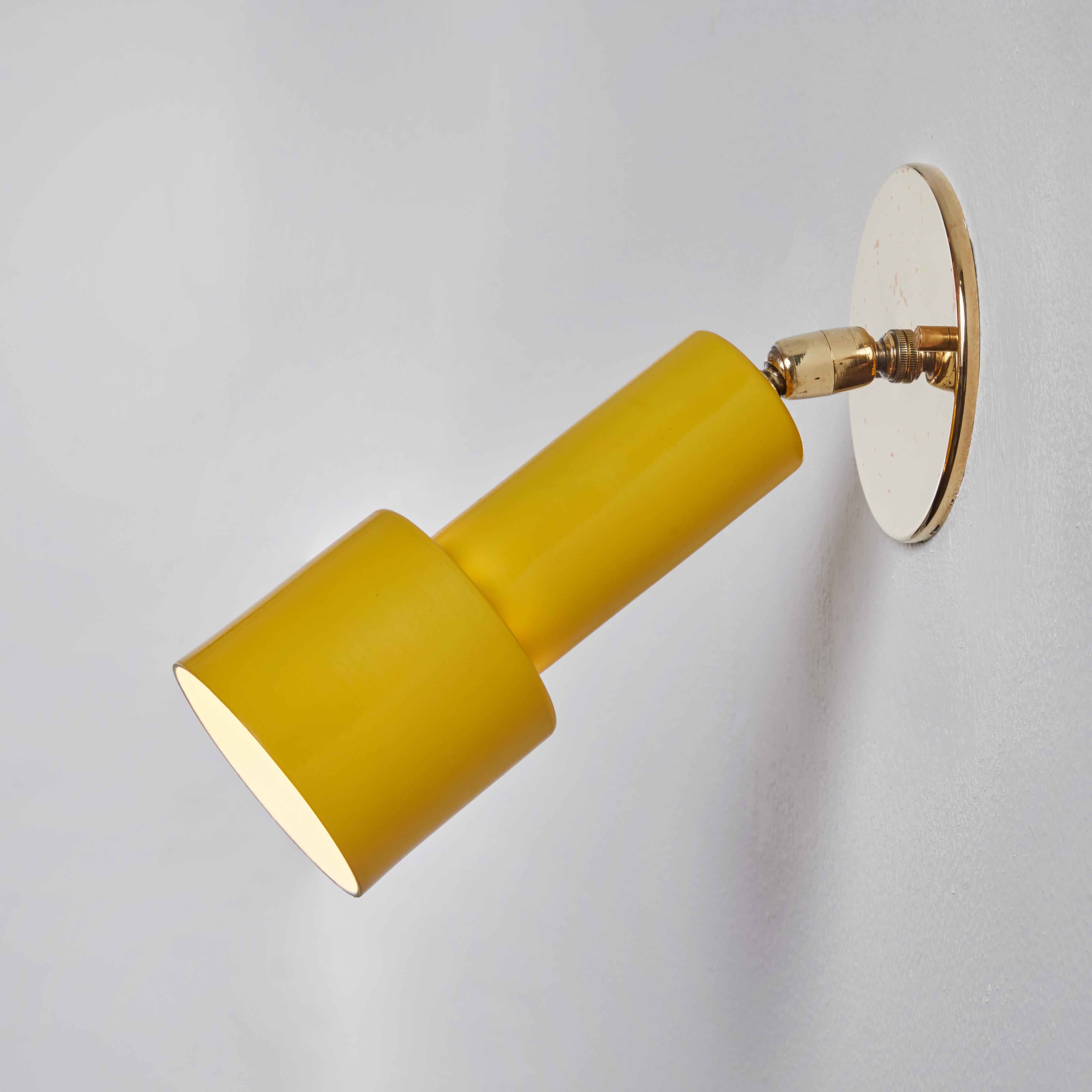 1960s, Tito Agnoli Perforated Yellow Metal & Brass Sconce for O-Luce For Sale 4