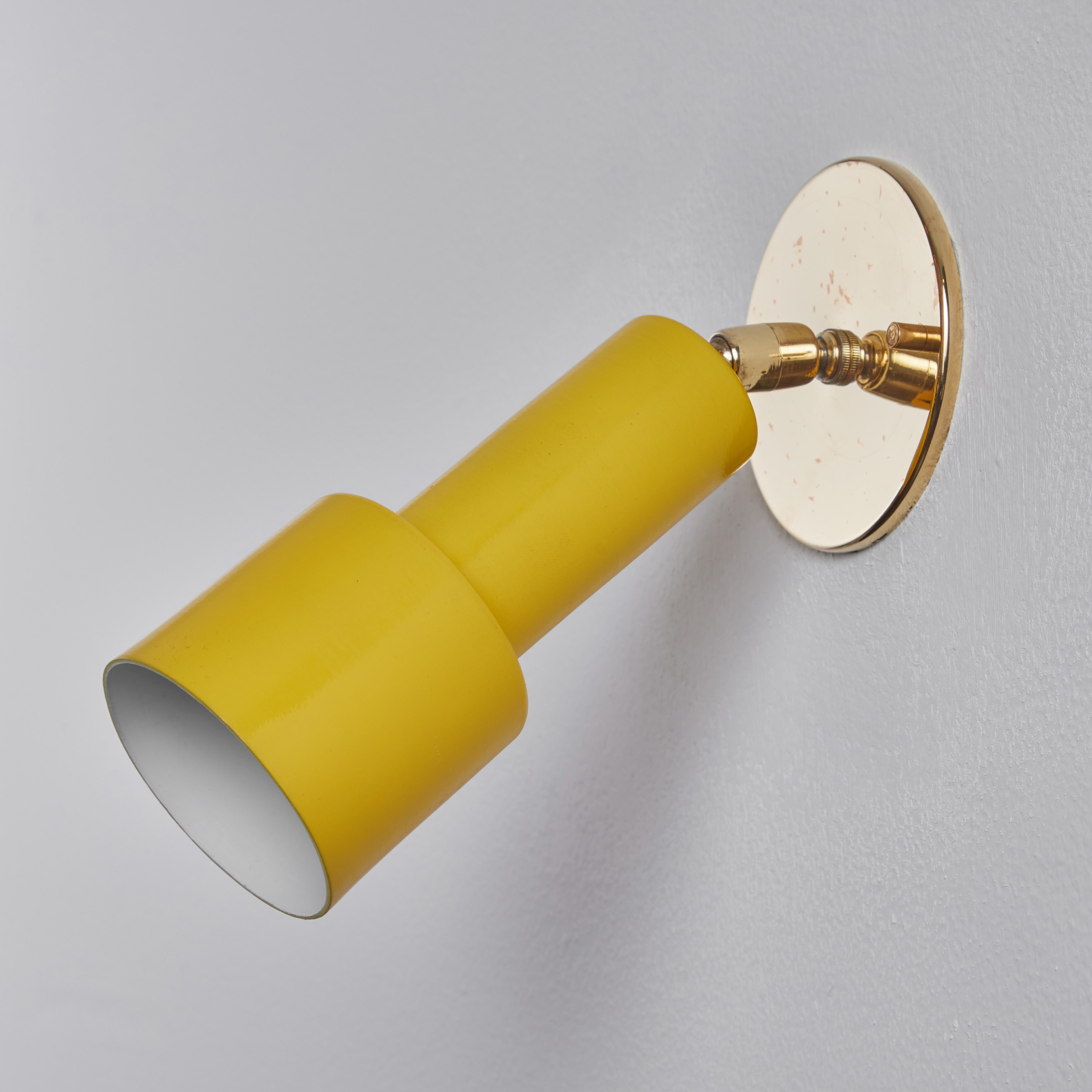 Mid-Century Modern 1960s, Tito Agnoli Perforated Yellow Metal & Brass Sconce for O-Luce For Sale