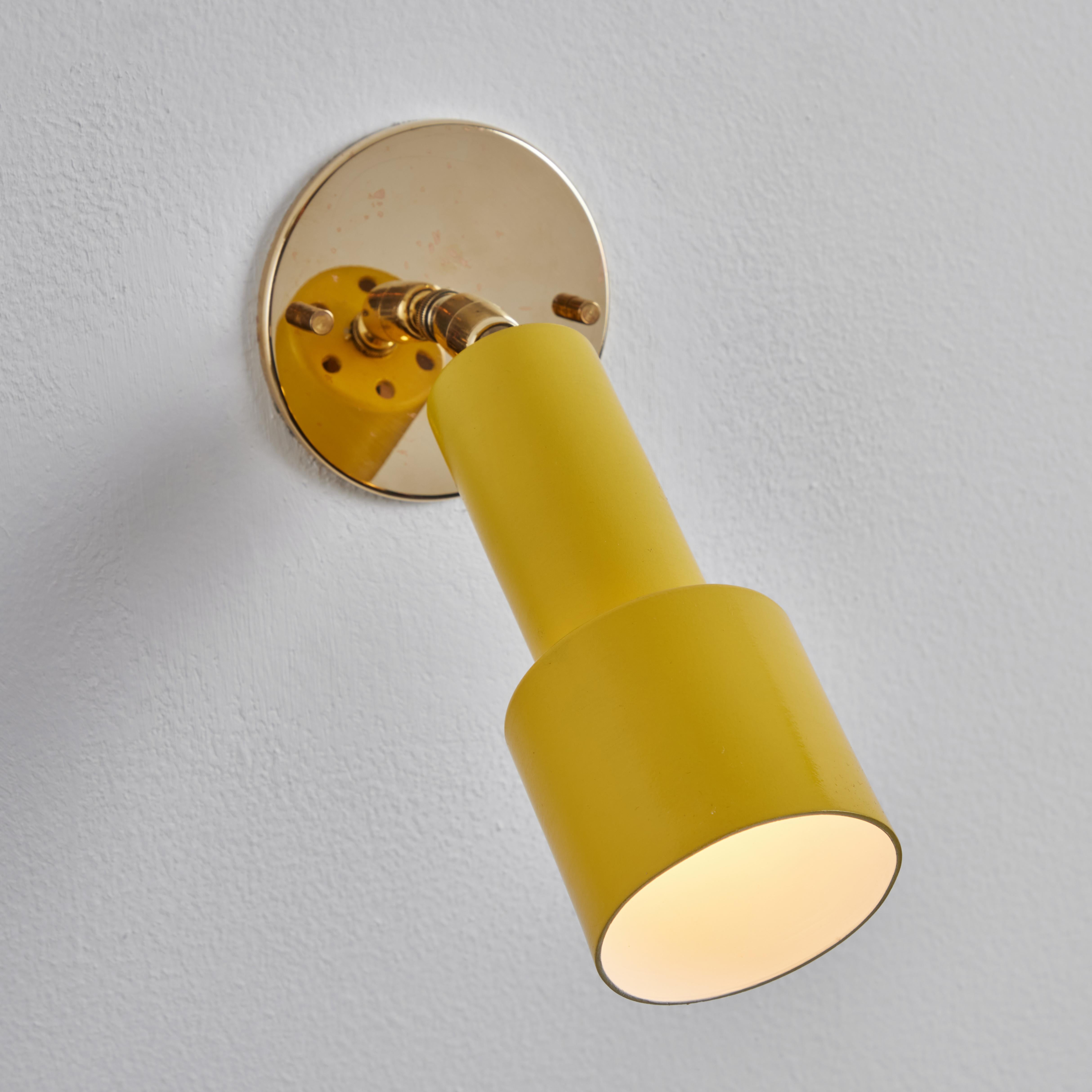 1960s, Tito Agnoli Perforated Yellow Metal & Brass Sconce for O-Luce For Sale 1