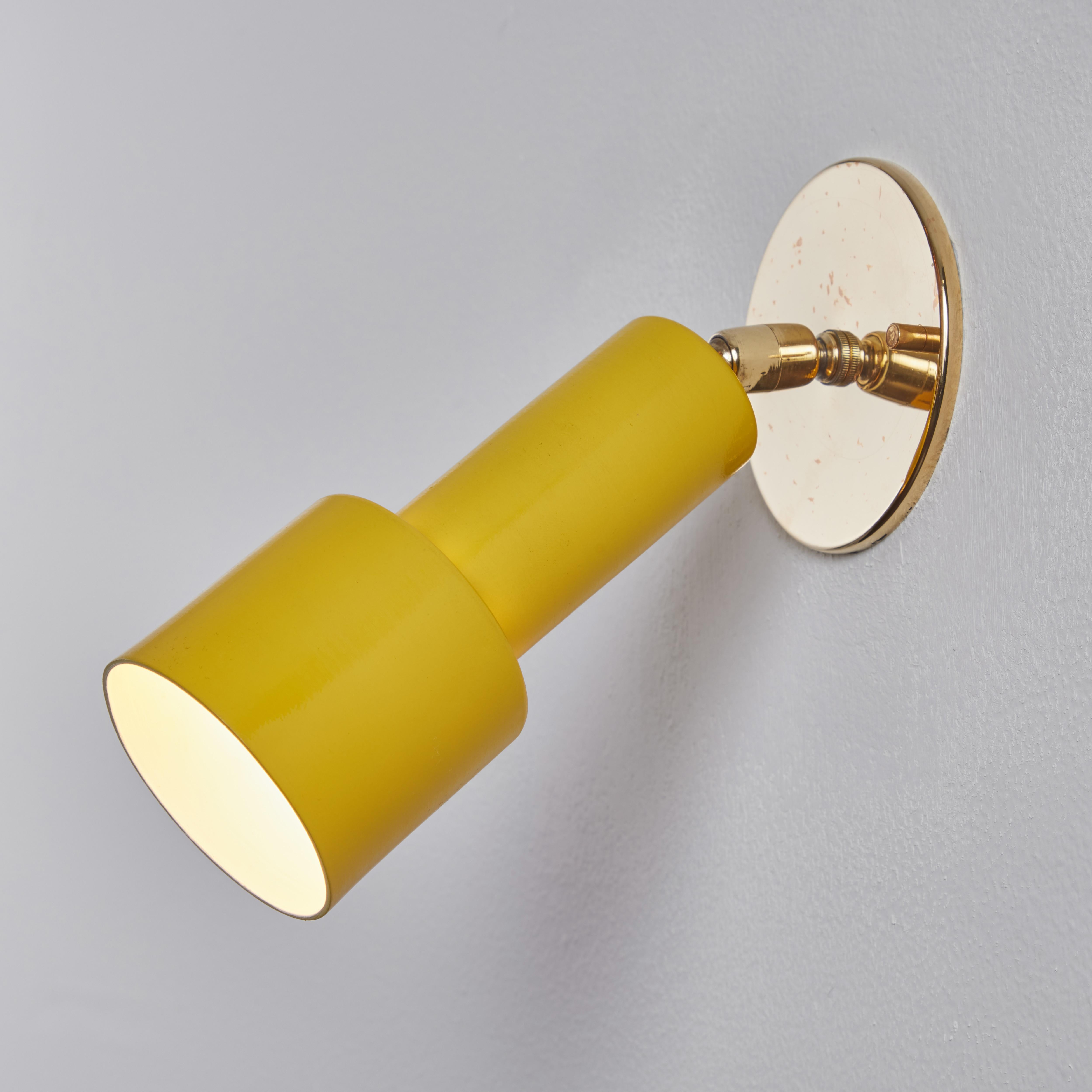 1960s, Tito Agnoli Perforated Yellow Metal & Brass Sconce for O-Luce For Sale 2