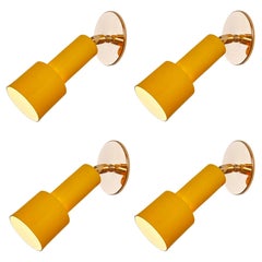 1960s, Tito Agnoli Perforated Yellow Metal & Brass Sconce for O-Luce