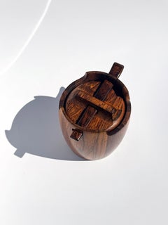 1960s Tobacco Jar by Jean Gillon for Italma Wood Art in solid rosewood