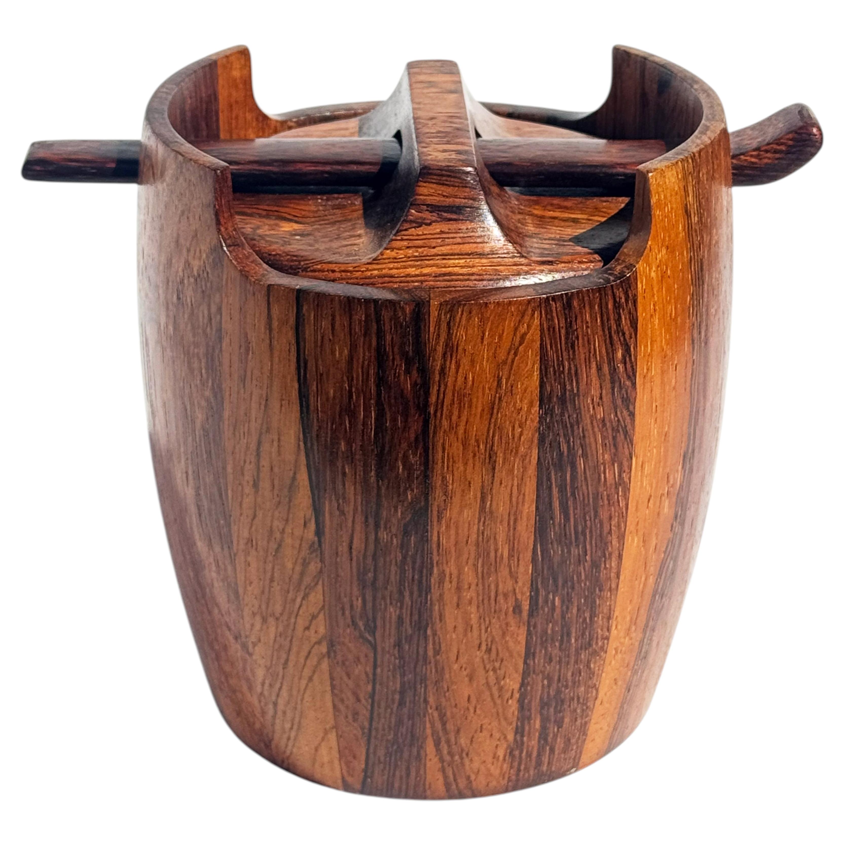 Barattolo per tabacco degli anni '60 di Jean Gillon per Italma Wood Art in palissandro massiccio
