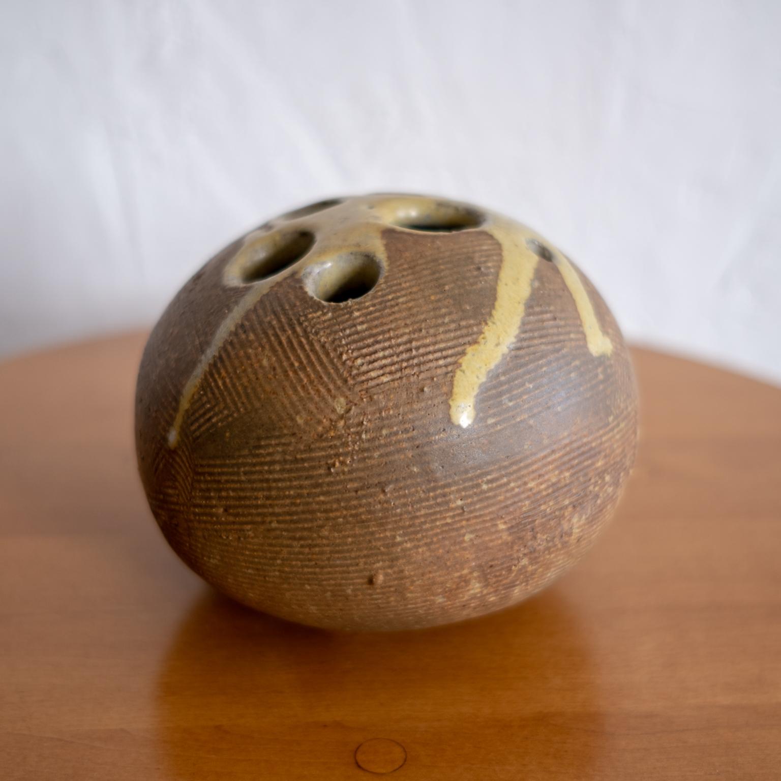 American 1960s Tom McMillin Ceramic Rock Form Vase