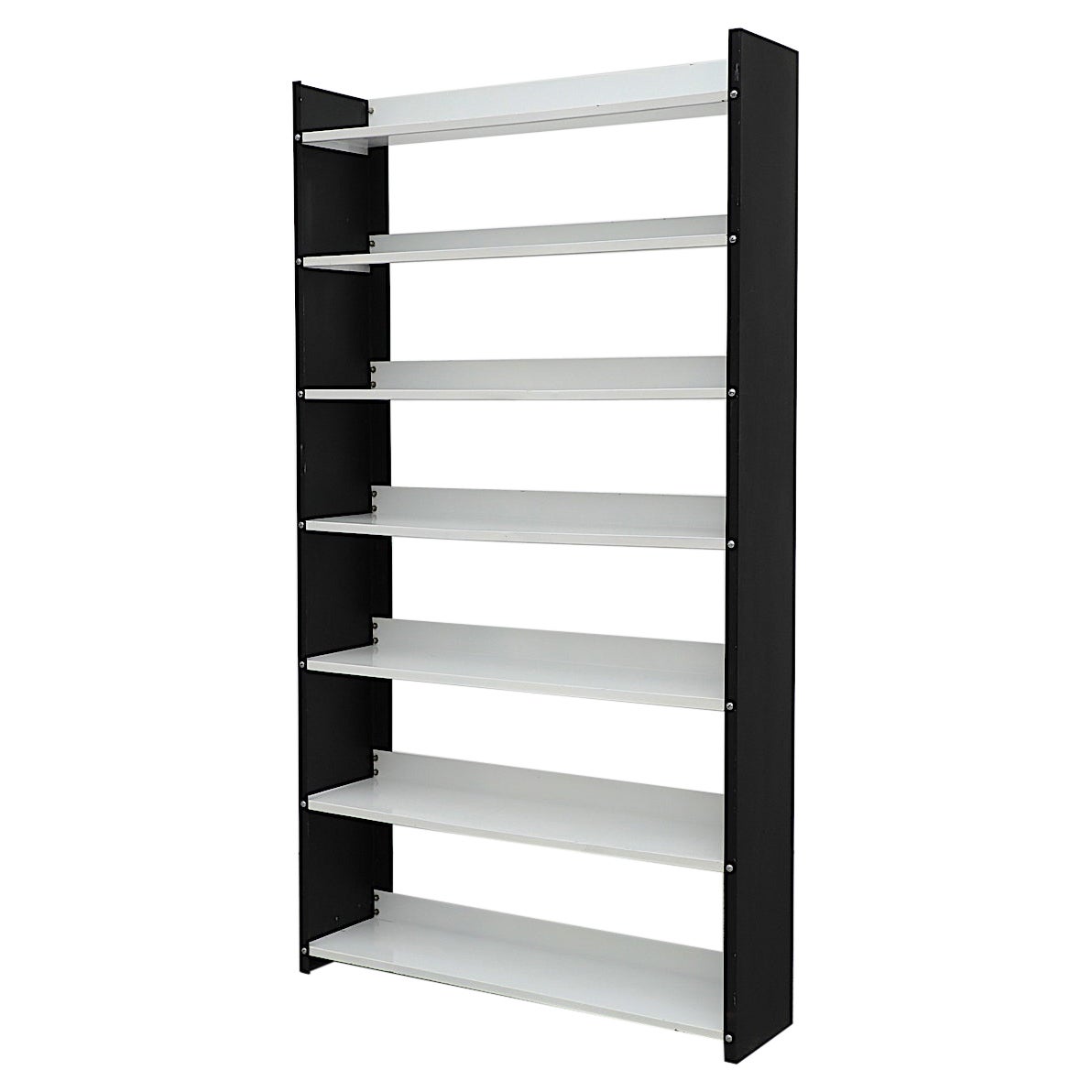 1960's TOMADO Black and White Standing Enameled Metal Bookshelf