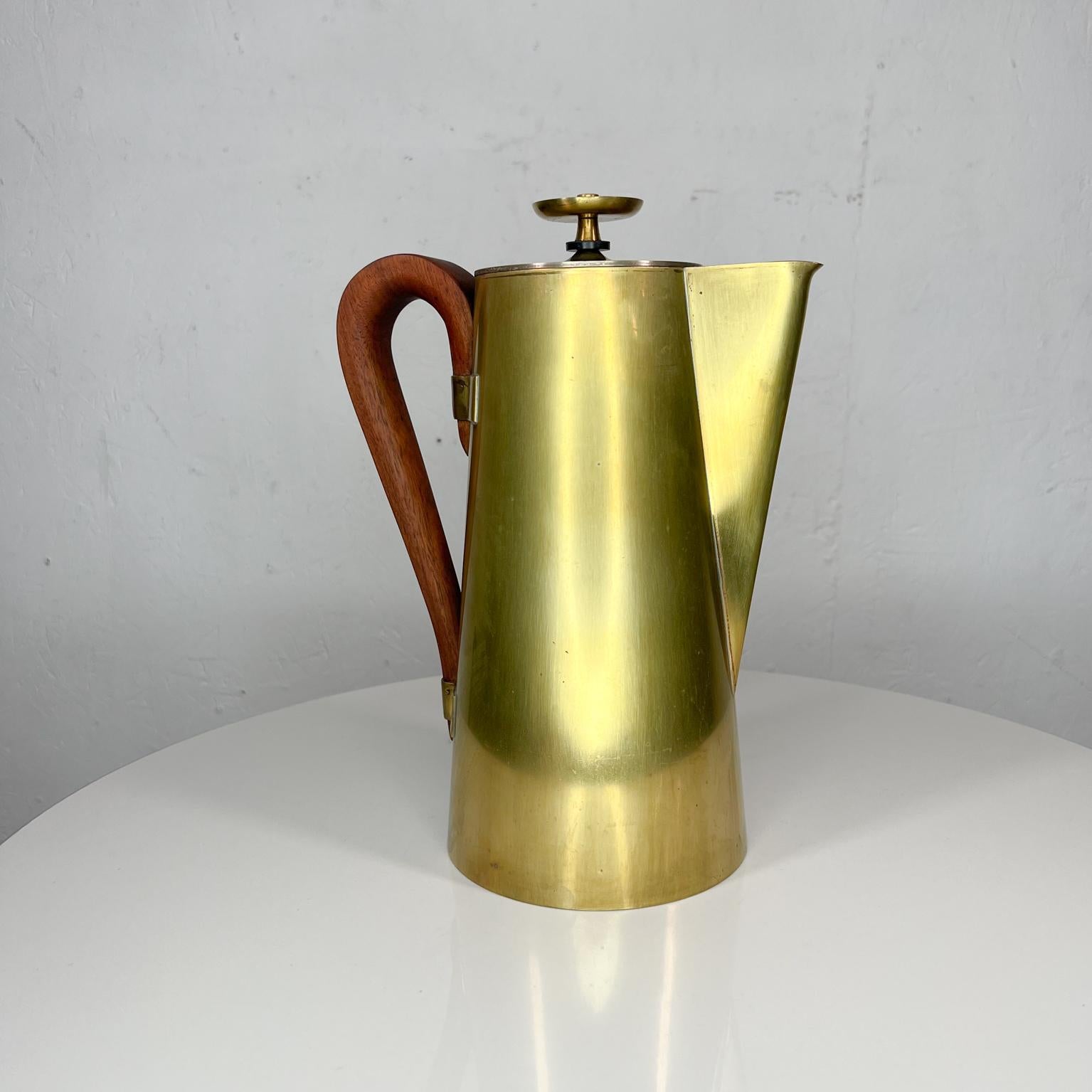 1960s Tommi Parzinger Dorlyn Silversmiths Brass Walnut Coffee Tea Pot Service 1