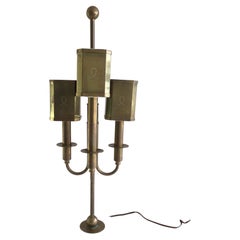 1960s Tommy Parzinger Brass Table Lamp With Marble Base