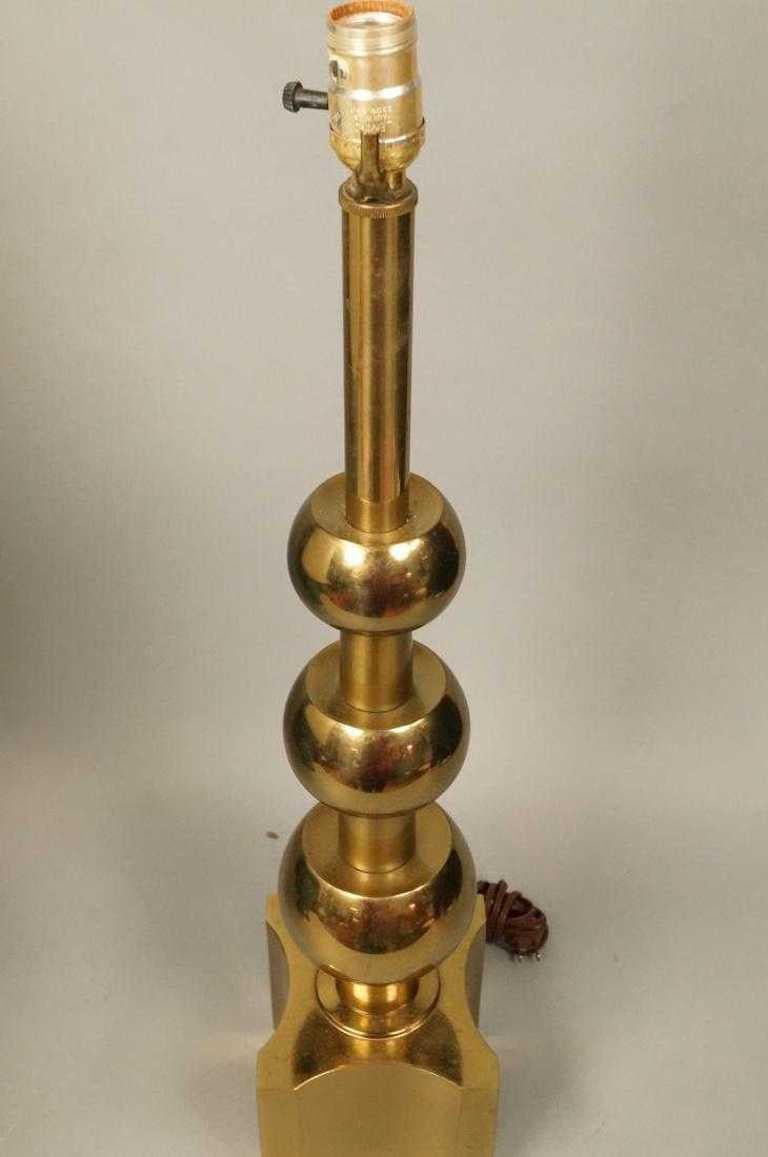 American 1960s Tommi Parzinger Iconic Midcentury Stiffel Brass Art Deco Table Lamp