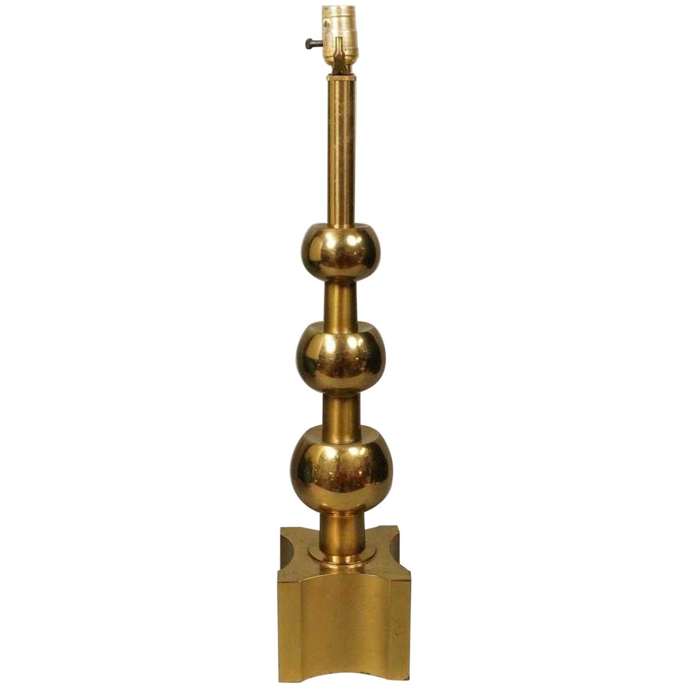 1960s Tommi Parzinger Iconic Midcentury Stiffel Brass Art Deco Table Lamp
