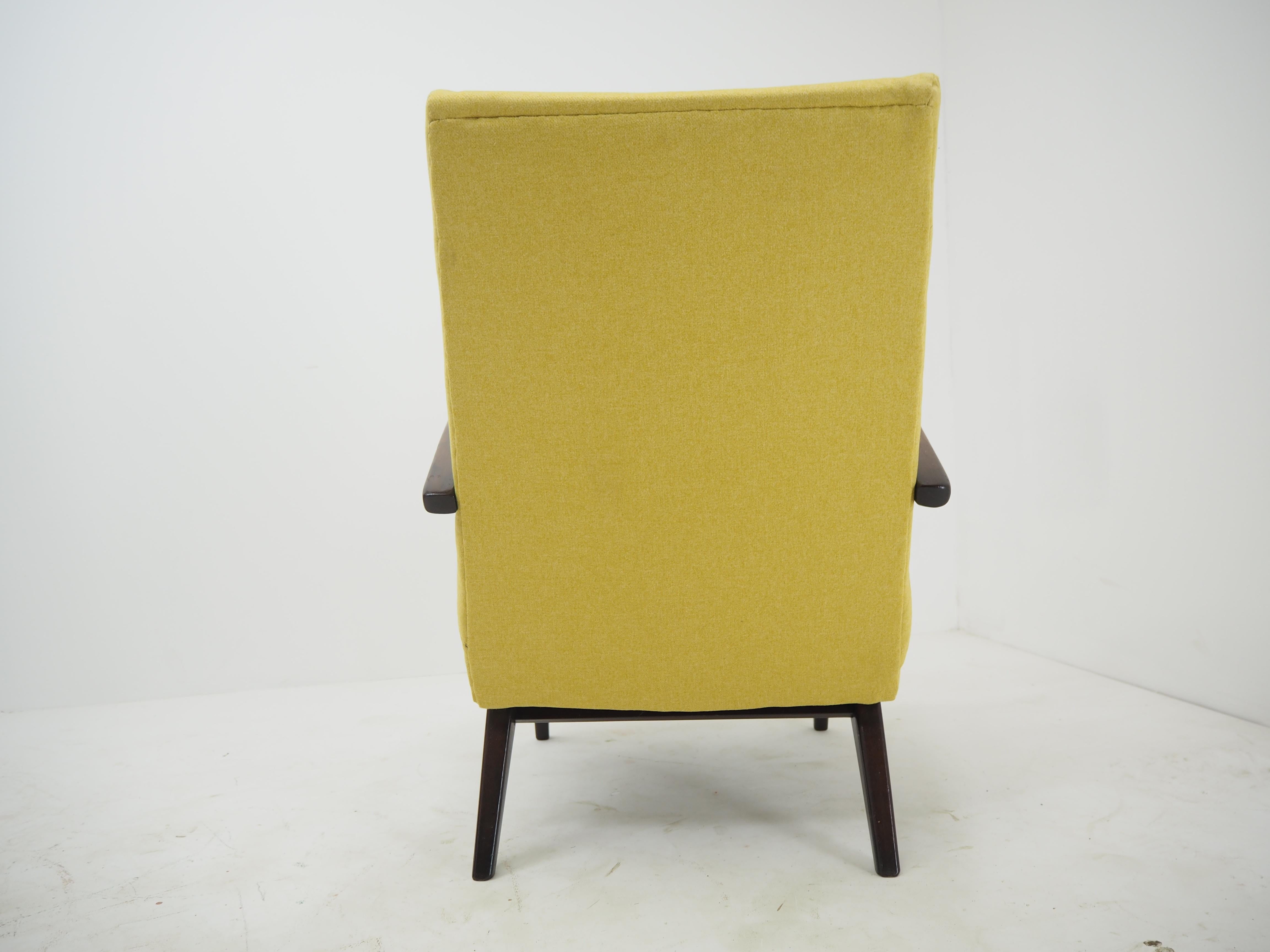 Fabric 1960s Ton/Thonet Beech Armchair, Czechoslovakia For Sale