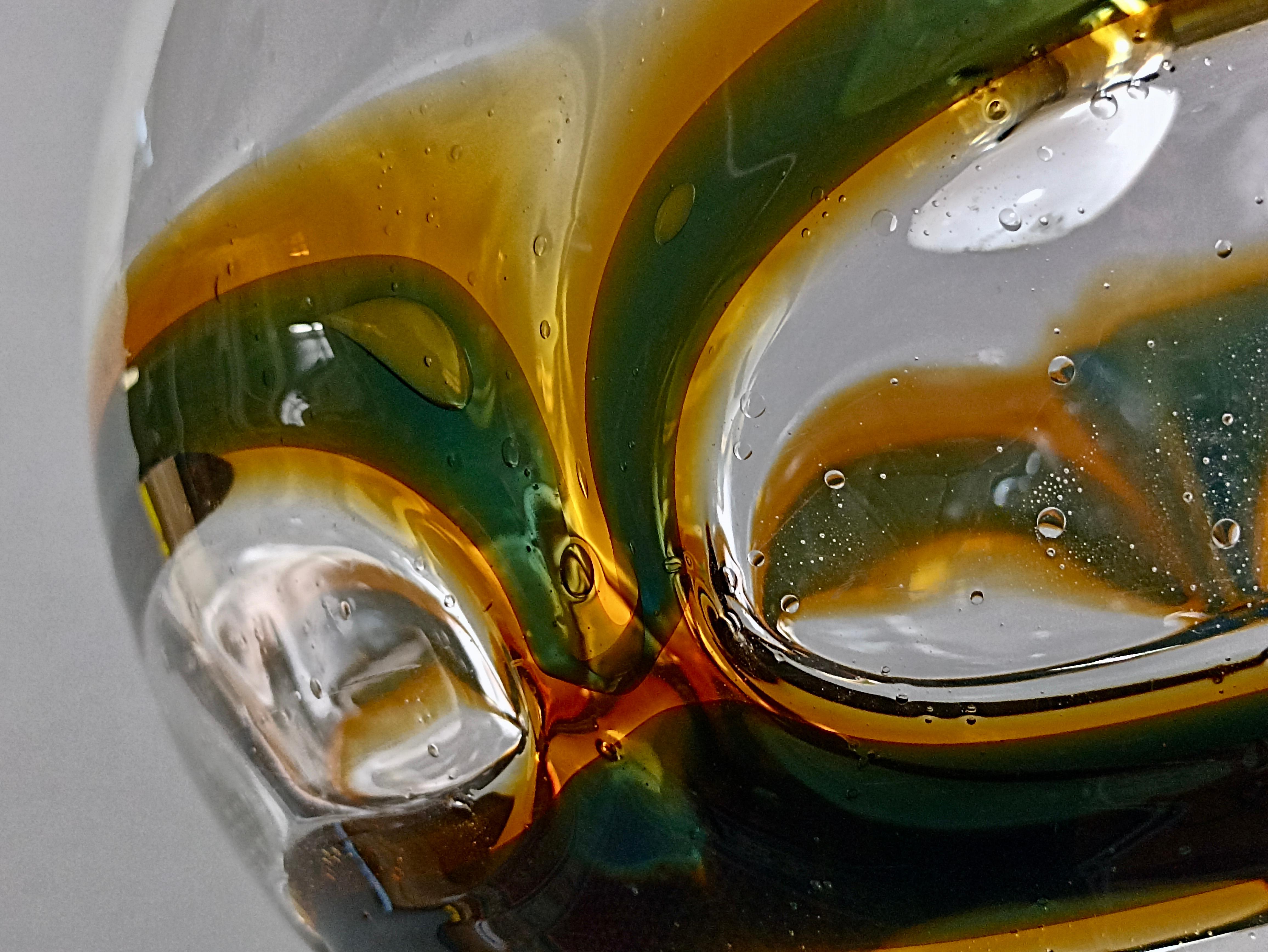 1960s Toni Zuccheri Attributable Large Space Age Murano Art Glass Pendant Lamp For Sale 8