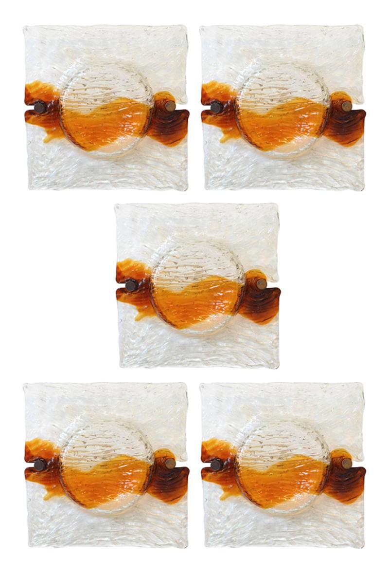 1960s Toni Zuccheri Venini Italian Design Murano Glass Sconces Wall Lamps For Sale 2