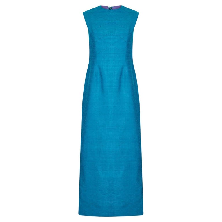 1960s Tony Armstrong Raw Silk Turquoise Dress 1960s Tony Armstrong Raw Silk Turquoise Dress
