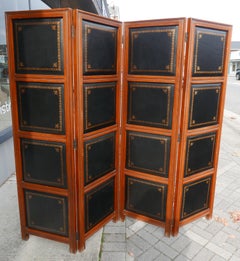 1960's Tooled Leather Folding Screen