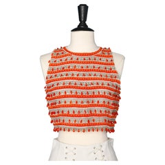 1960's top with orange and white beads and silver and orange passementerie 