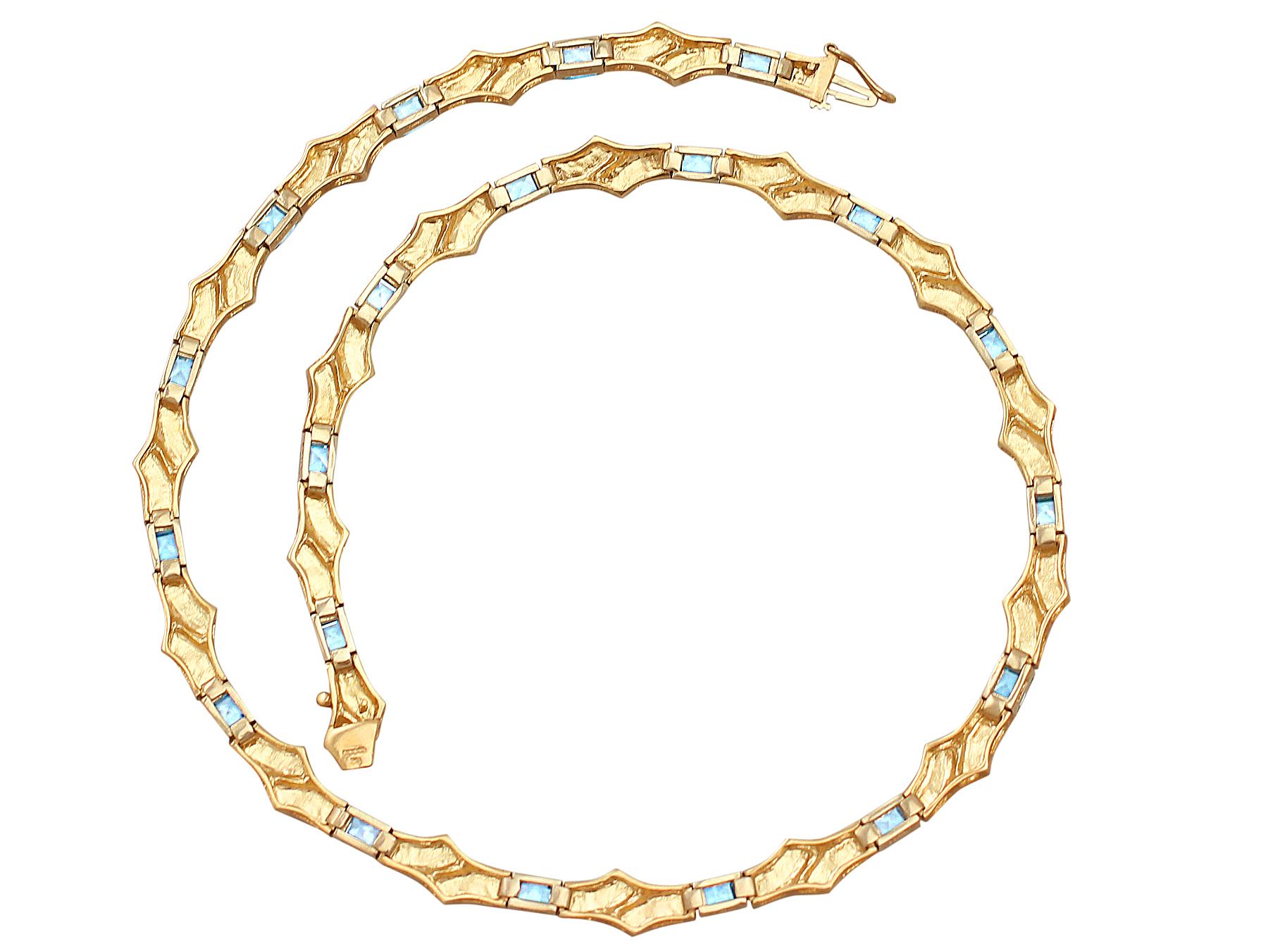 Halskette aus Topas und Gelbgold aus den 1960er Jahren (Carréeschliff) im Angebot