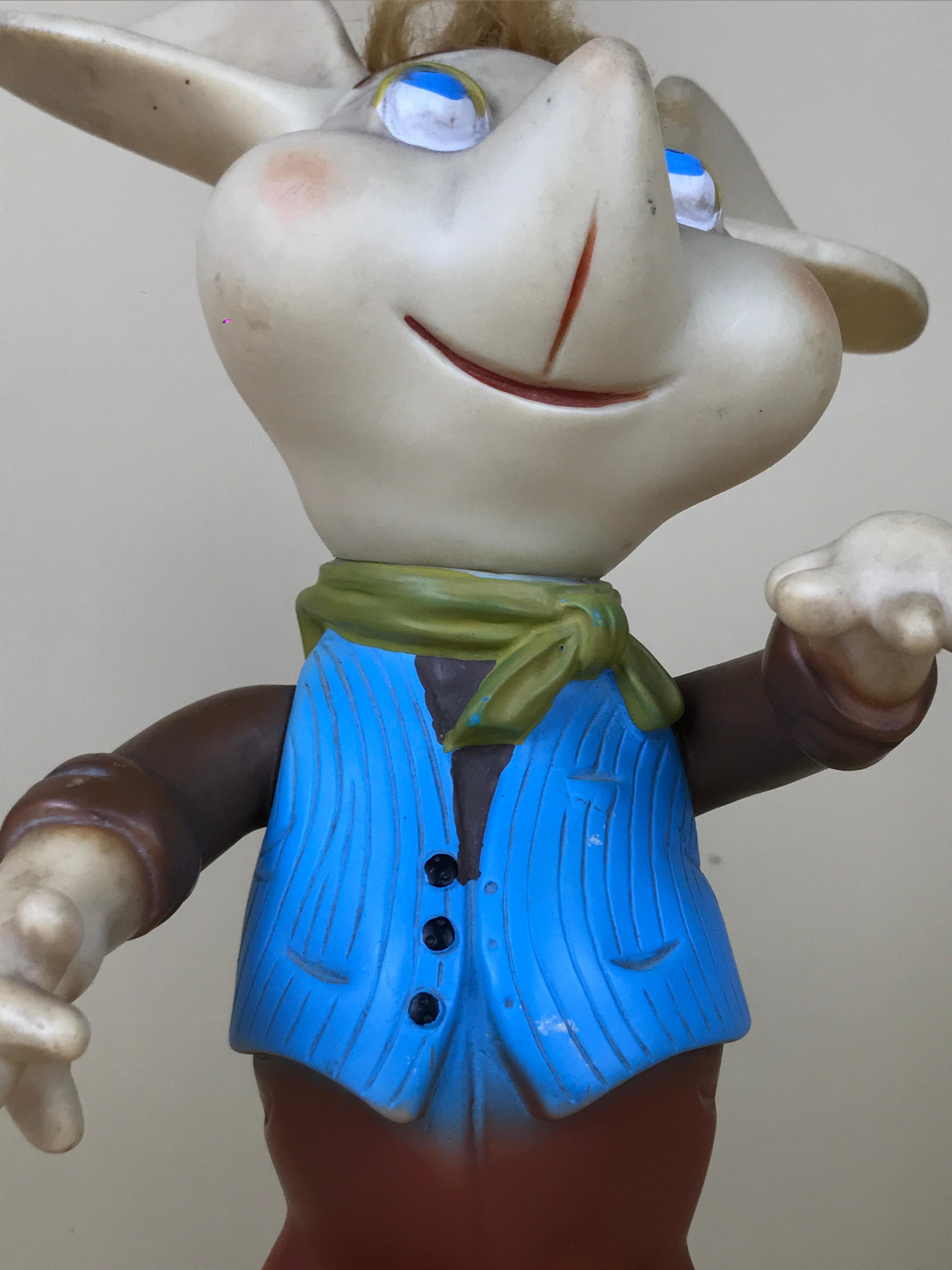 Italian 1960s Topo Gigio Mouse Rubber Squeak Toy Made in Italy For Sale