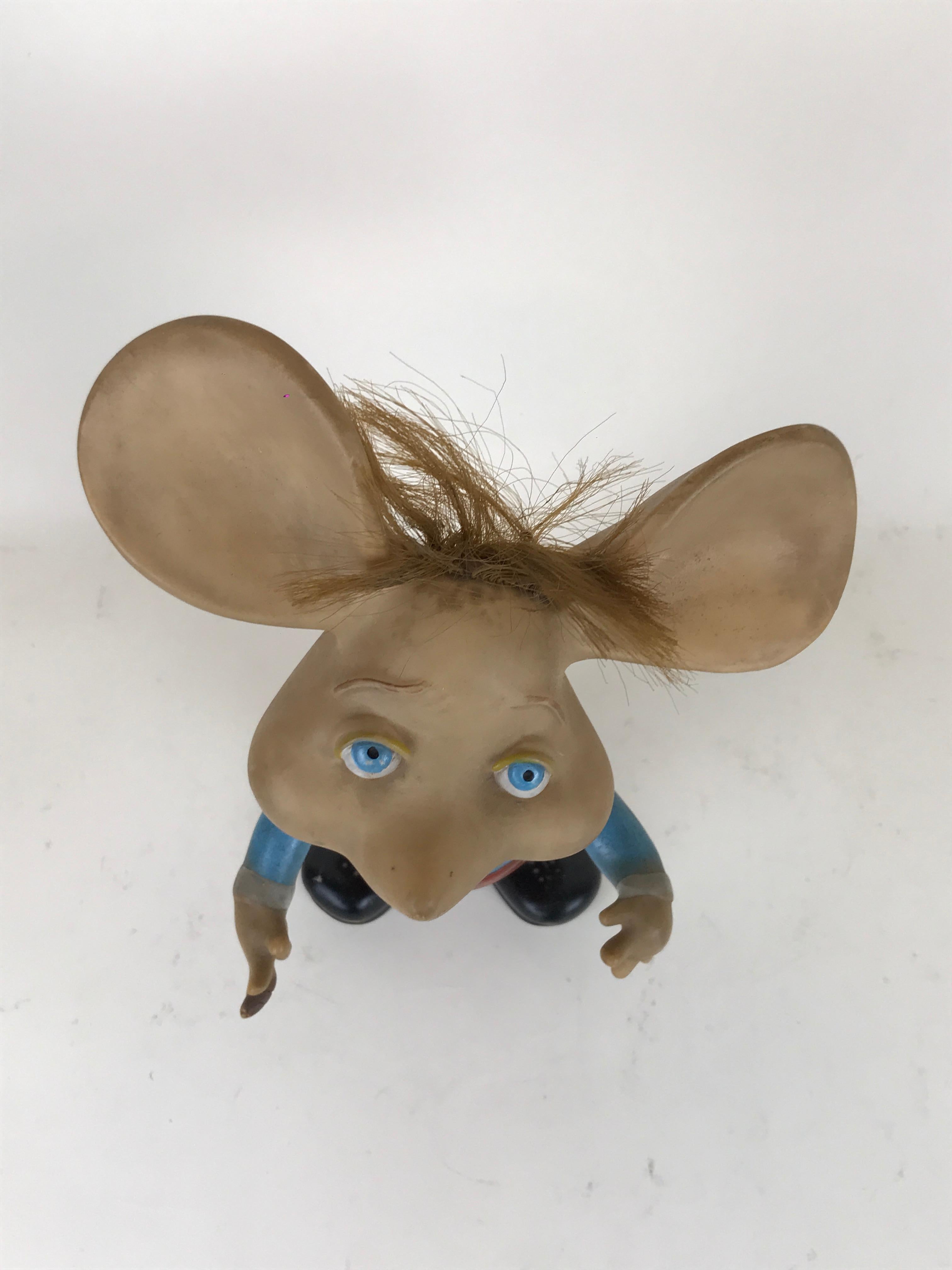 Italian 1960s Topo Gigio Mouse Rubber Squeak Toy Made in Italy For Sale
