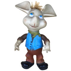 Vintage 1960s Topo Gigio Mouse Rubber Squeak Toy Made in Italy