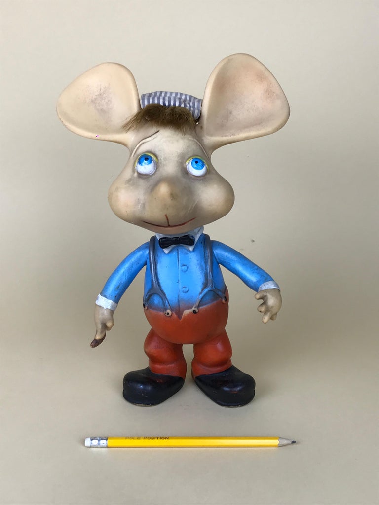 1960s Topo Gigio Mouse Rubber Squeak Toy Made in Italy with
