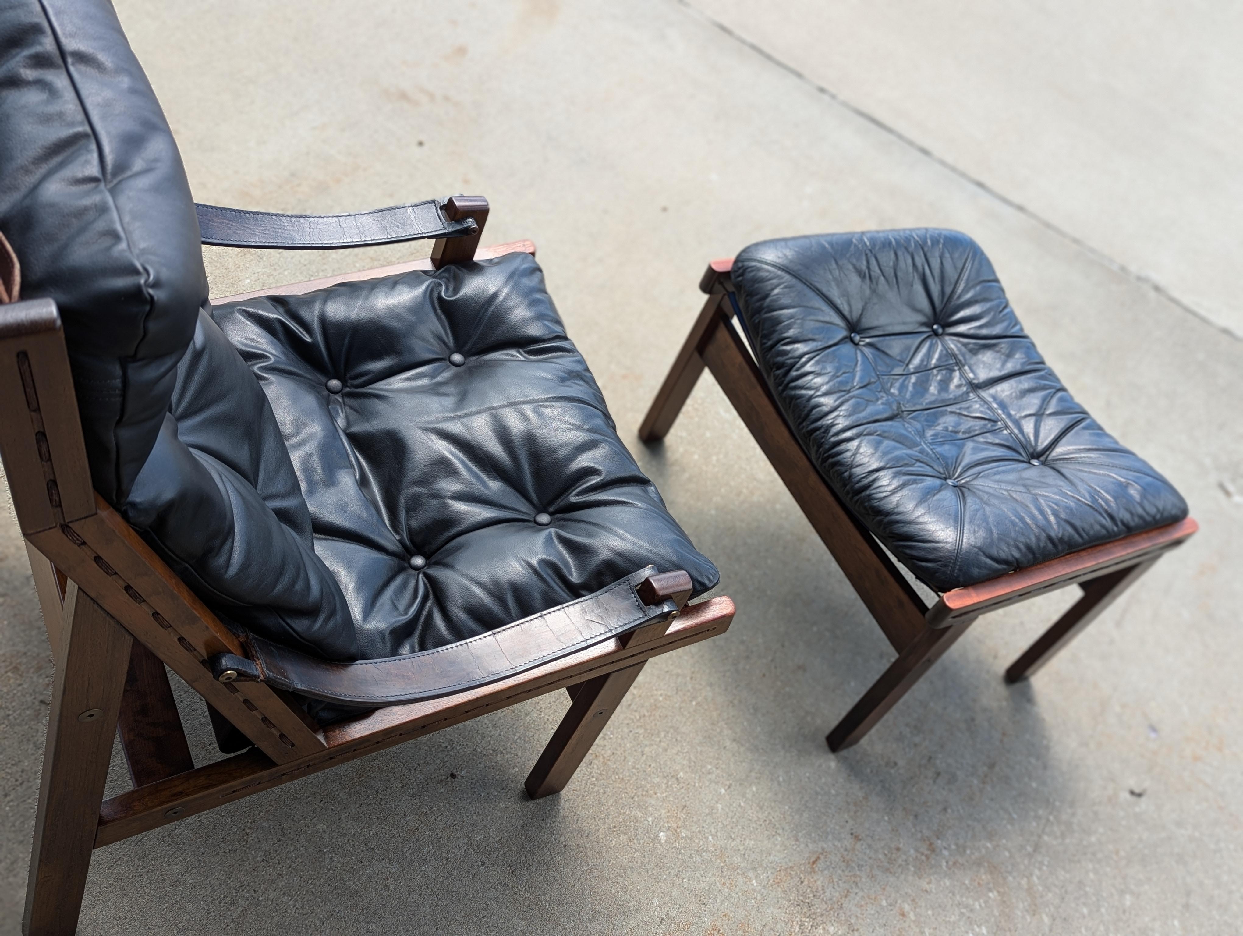 1960s Torbjørn Afdal Hunter Chair and matching Footstool, Norway 6